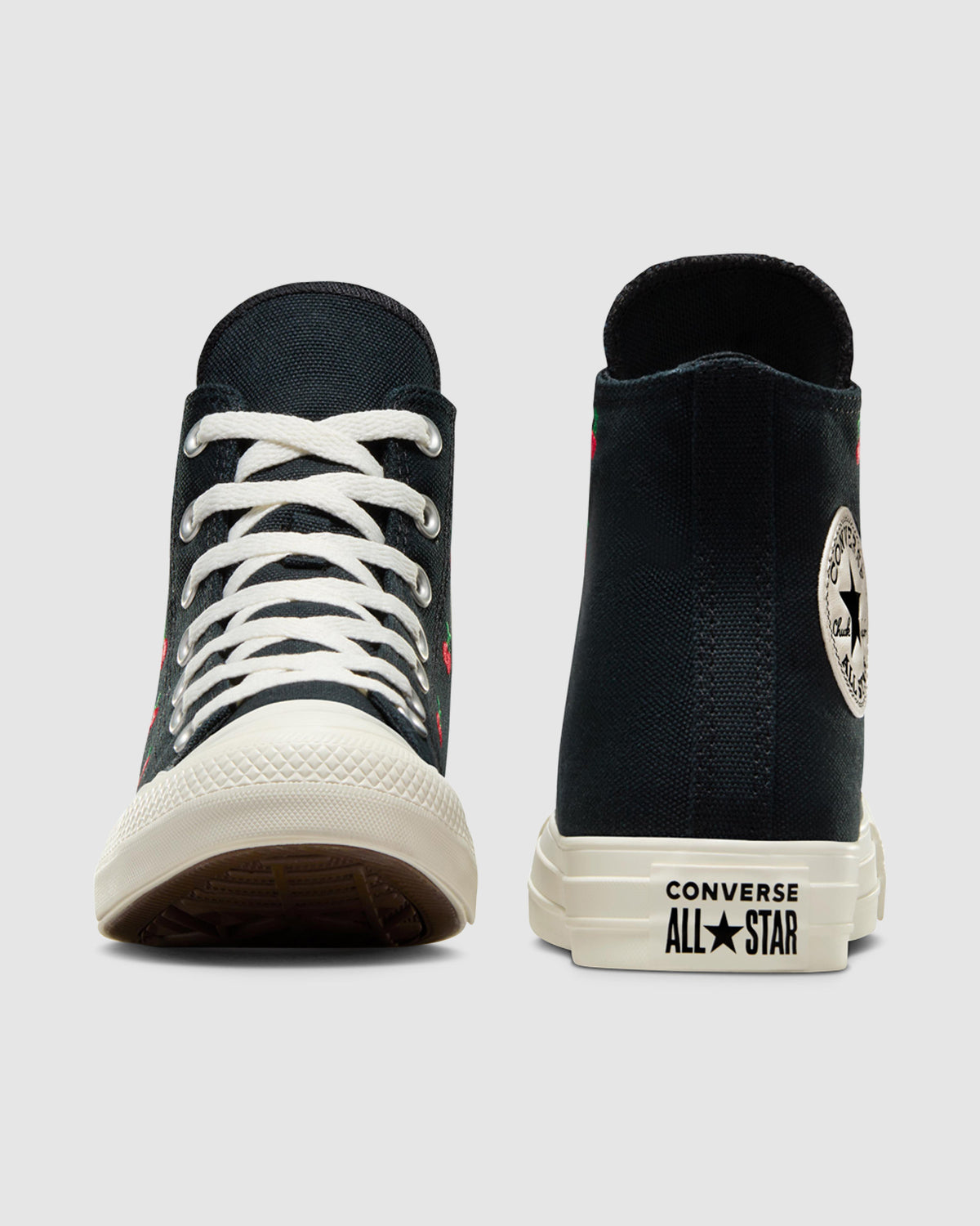 CTAS Hi Top Cherry Canvas Sneakers in Black BLACK