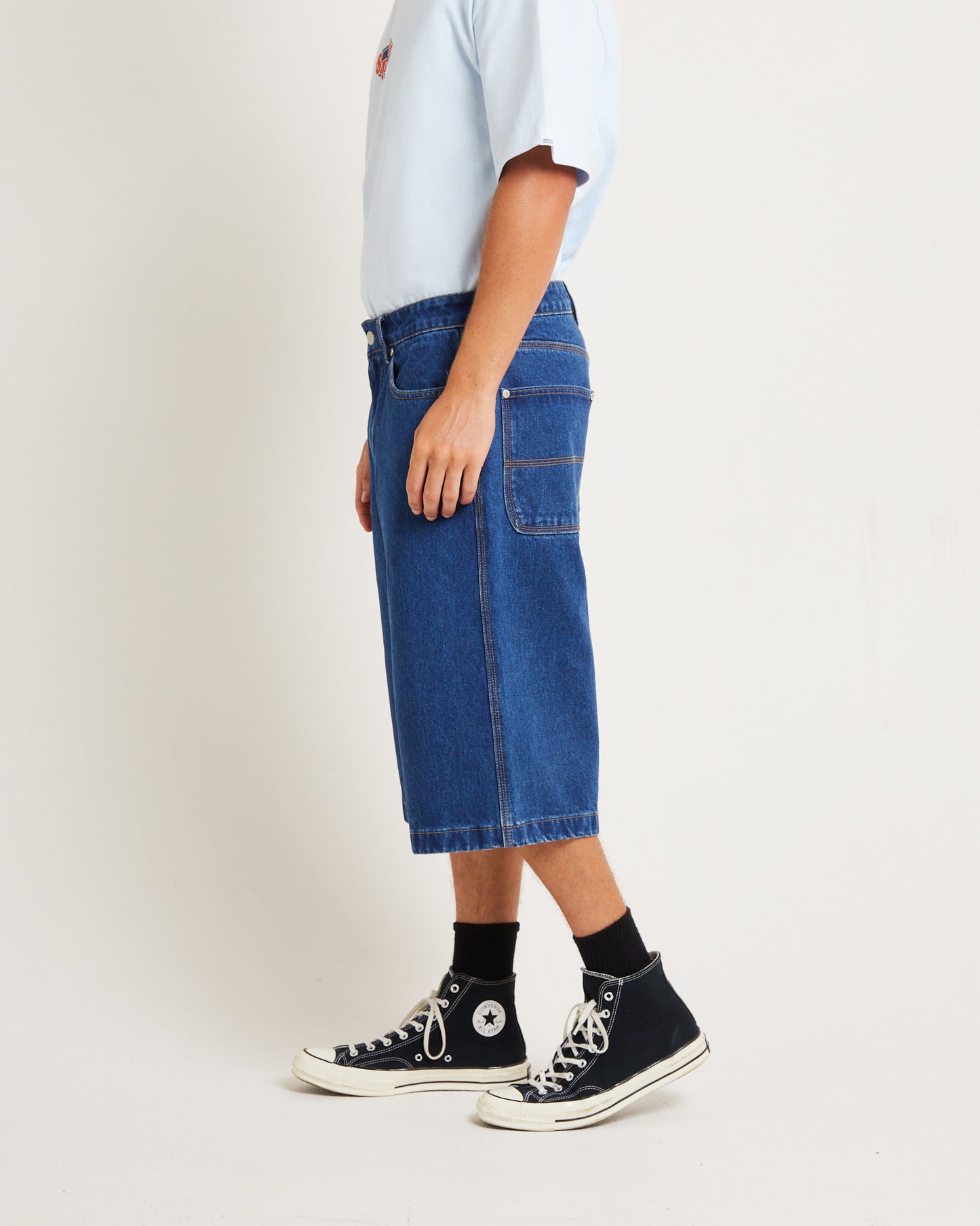 3/4 Skate Denim Jorts in Y2K Indigo
