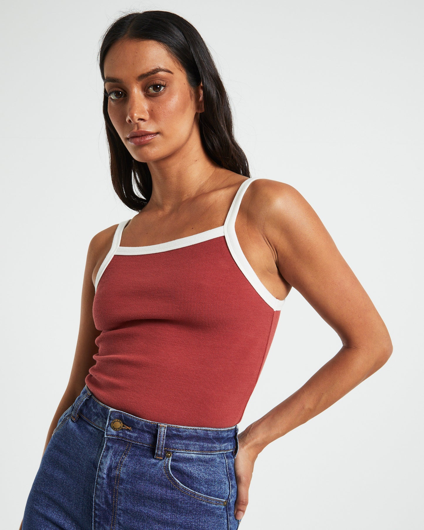 Organic Naomi Tank Top in Brick