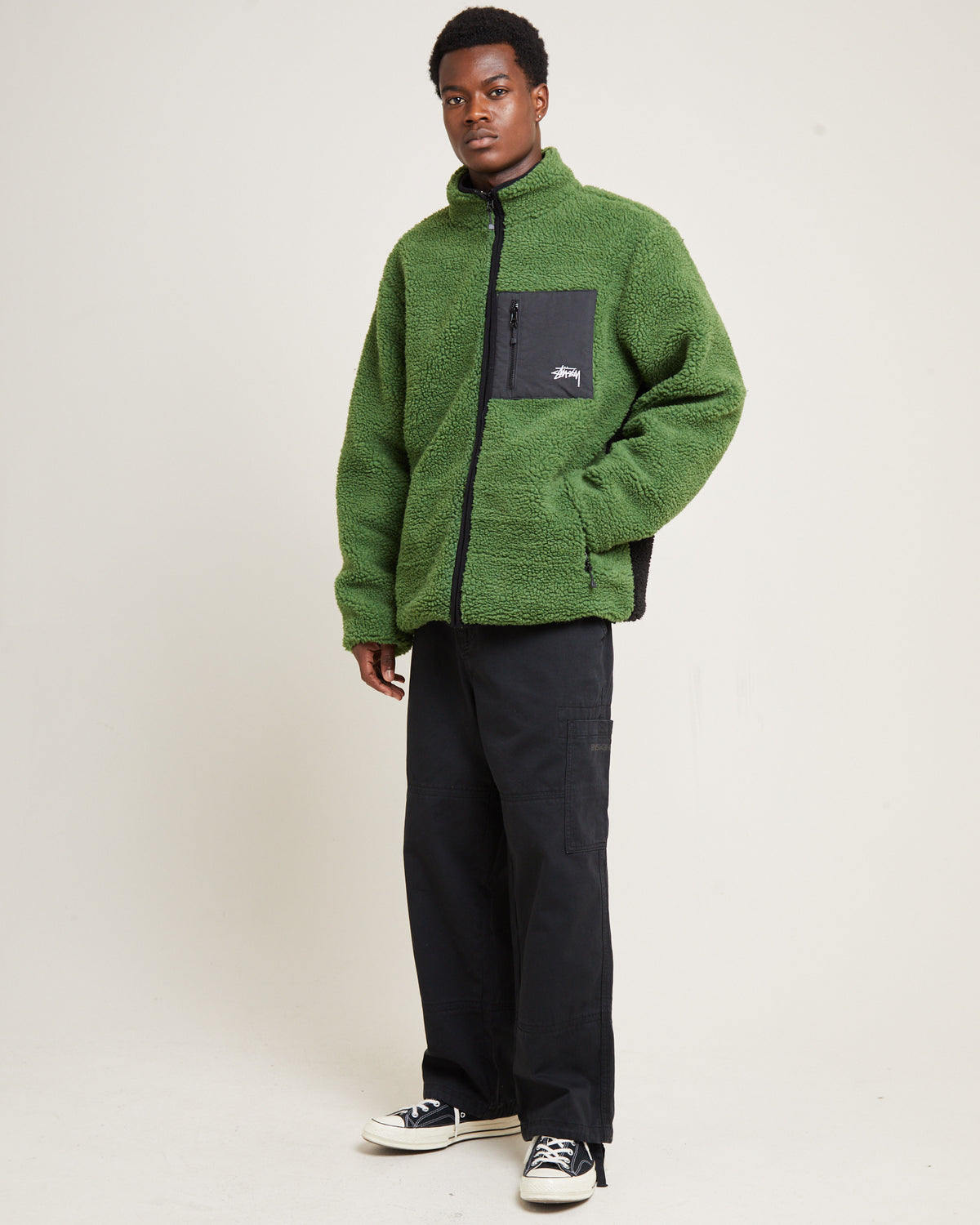 8 Ball Sherpa Reversible Jacket Green GREEN