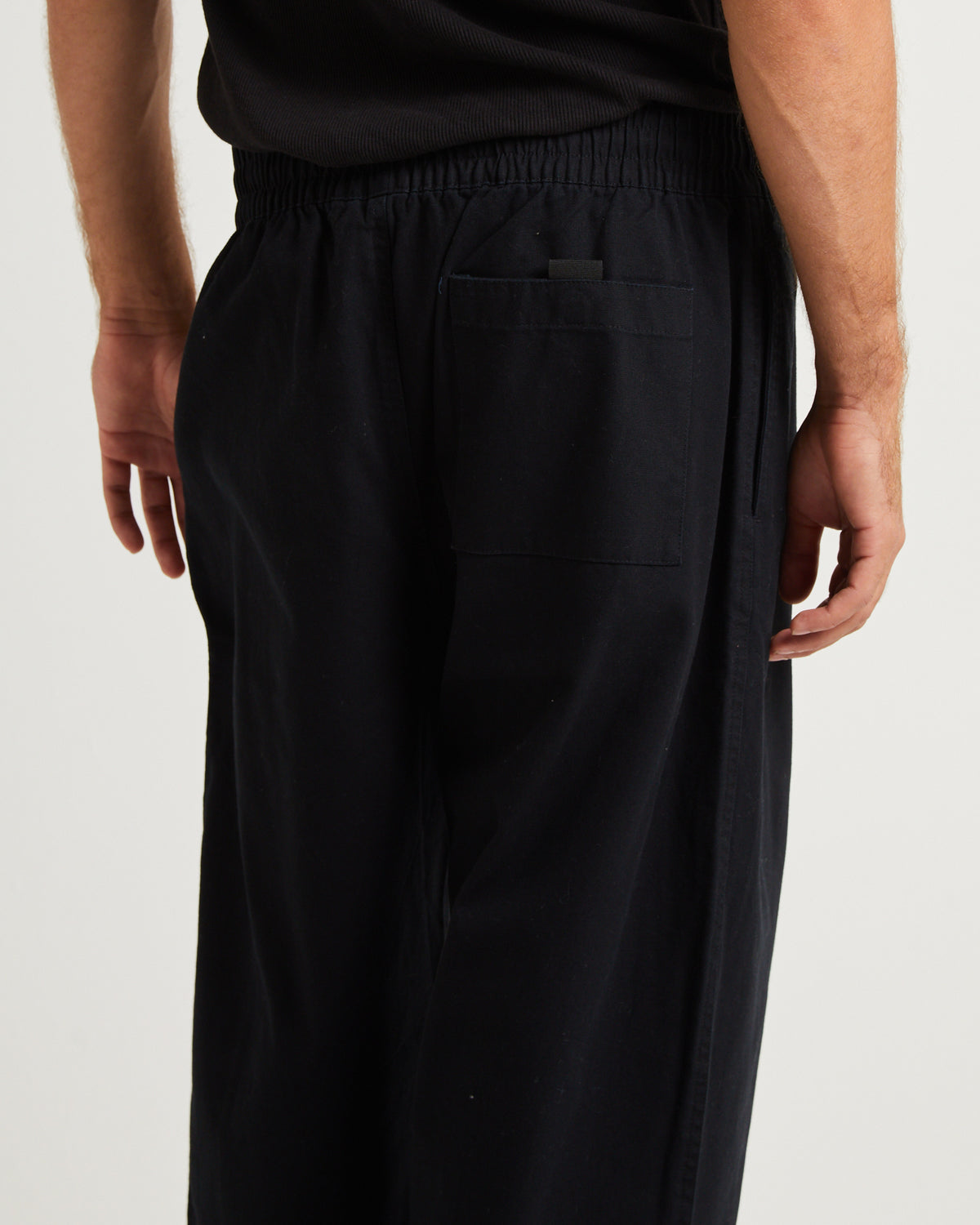 Ninety Eights Recycled Elastic Waist Pants Black BLACK