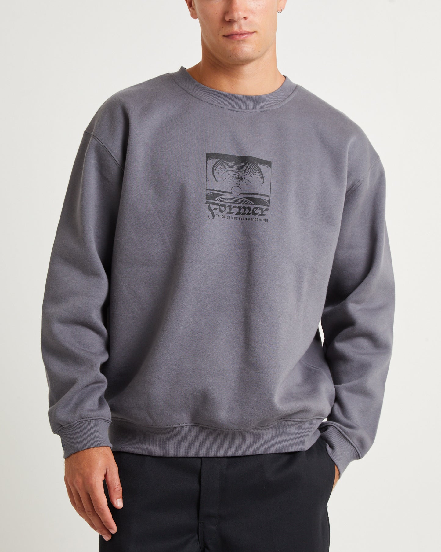 Crux Tribute Crew Jumper Iron Grey