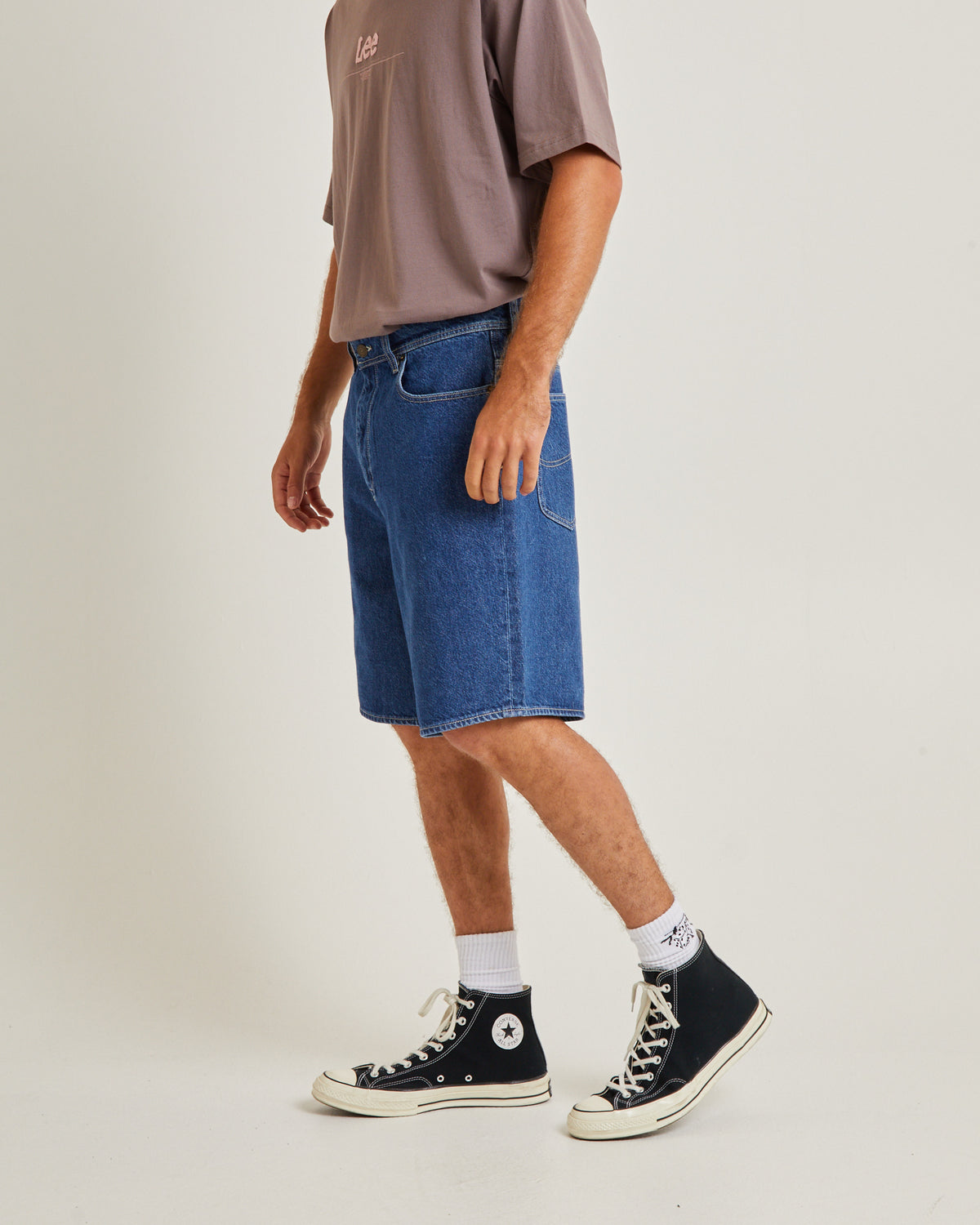 L-Five Biggie Denim Shorts Stone STONE BLUE