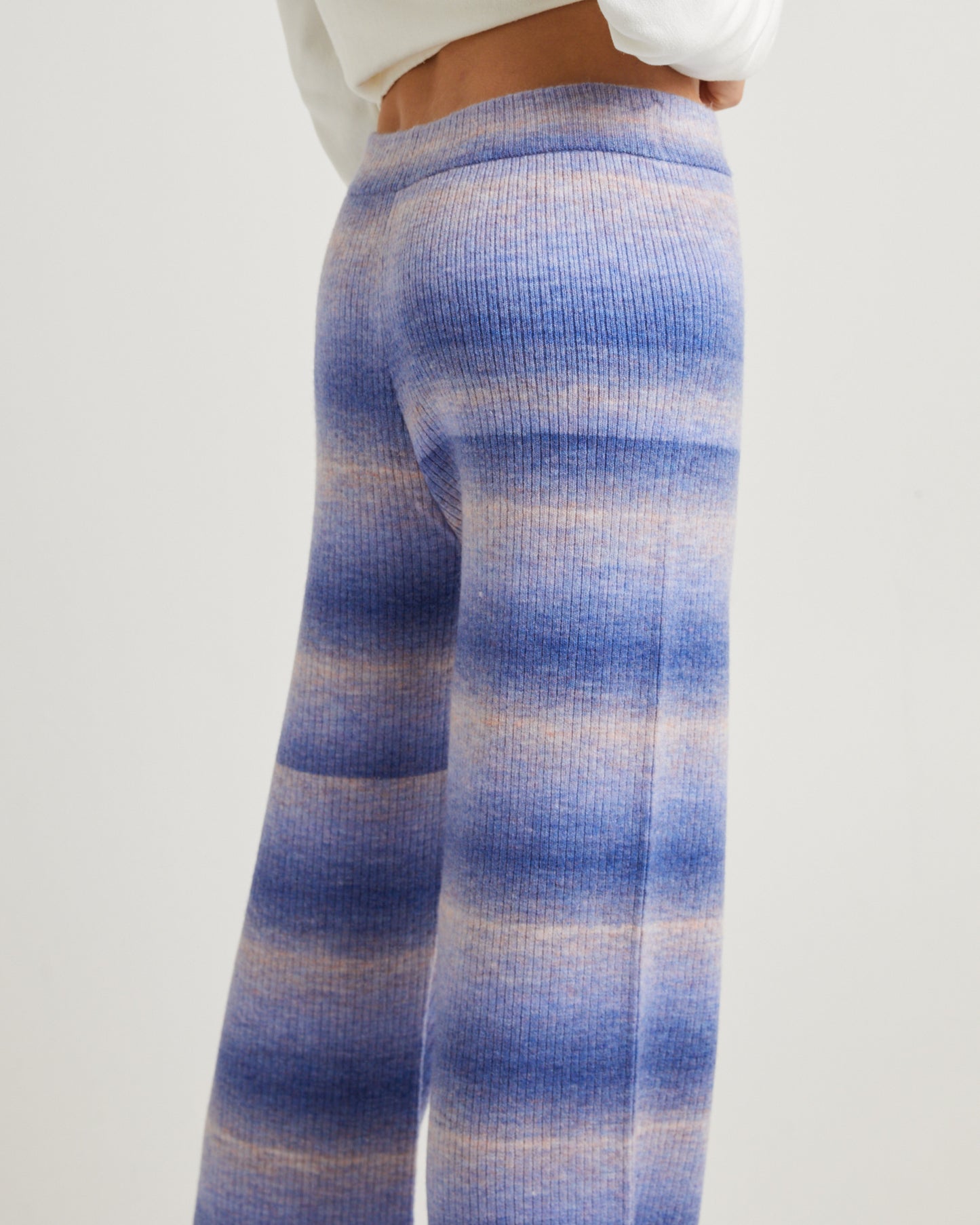 Pnoom Wide Leg Knit Pants Powder Blue