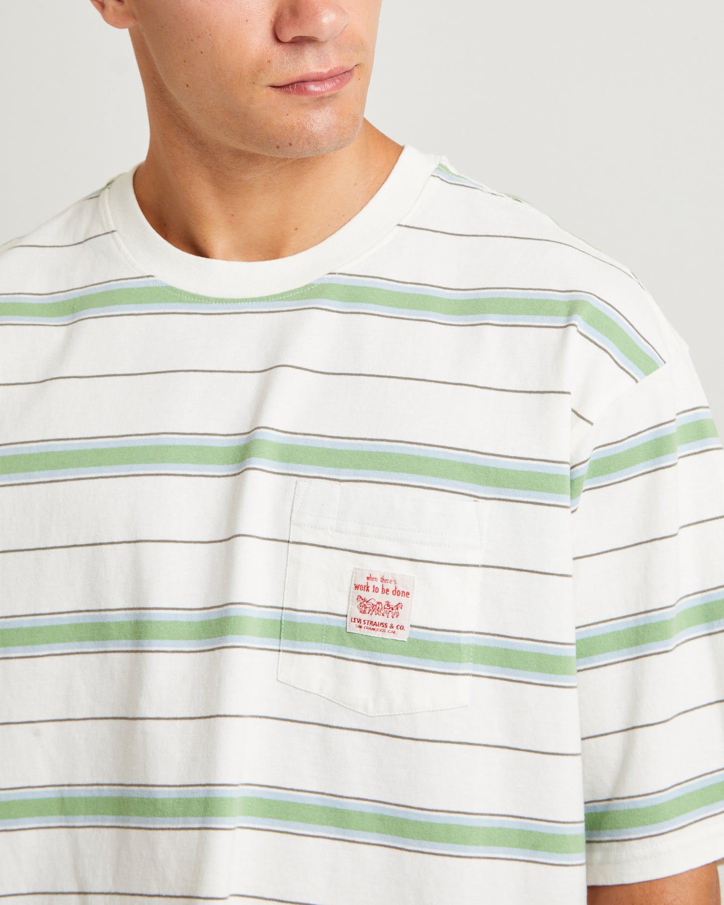 Short Sleeve Workwear T-Shirt Stanlee Strip Egret