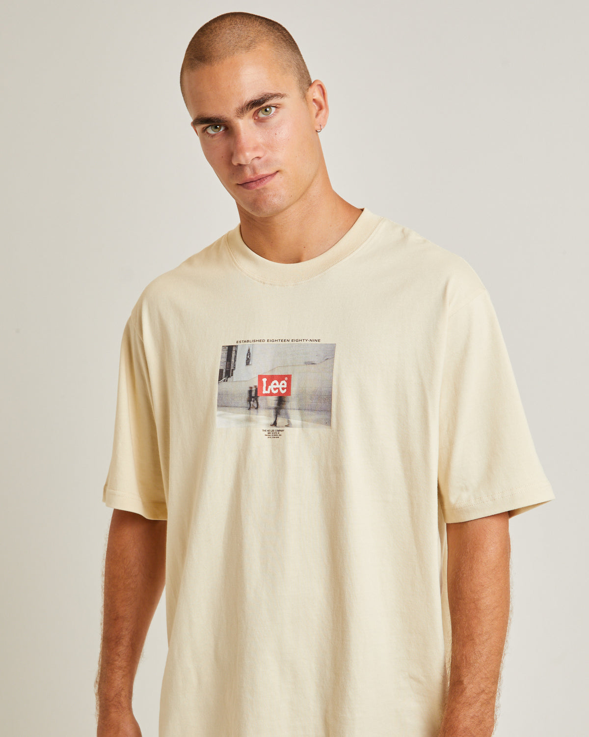 Blurred Vision Baggy T-Shirt Light Sand LIGHT SAND