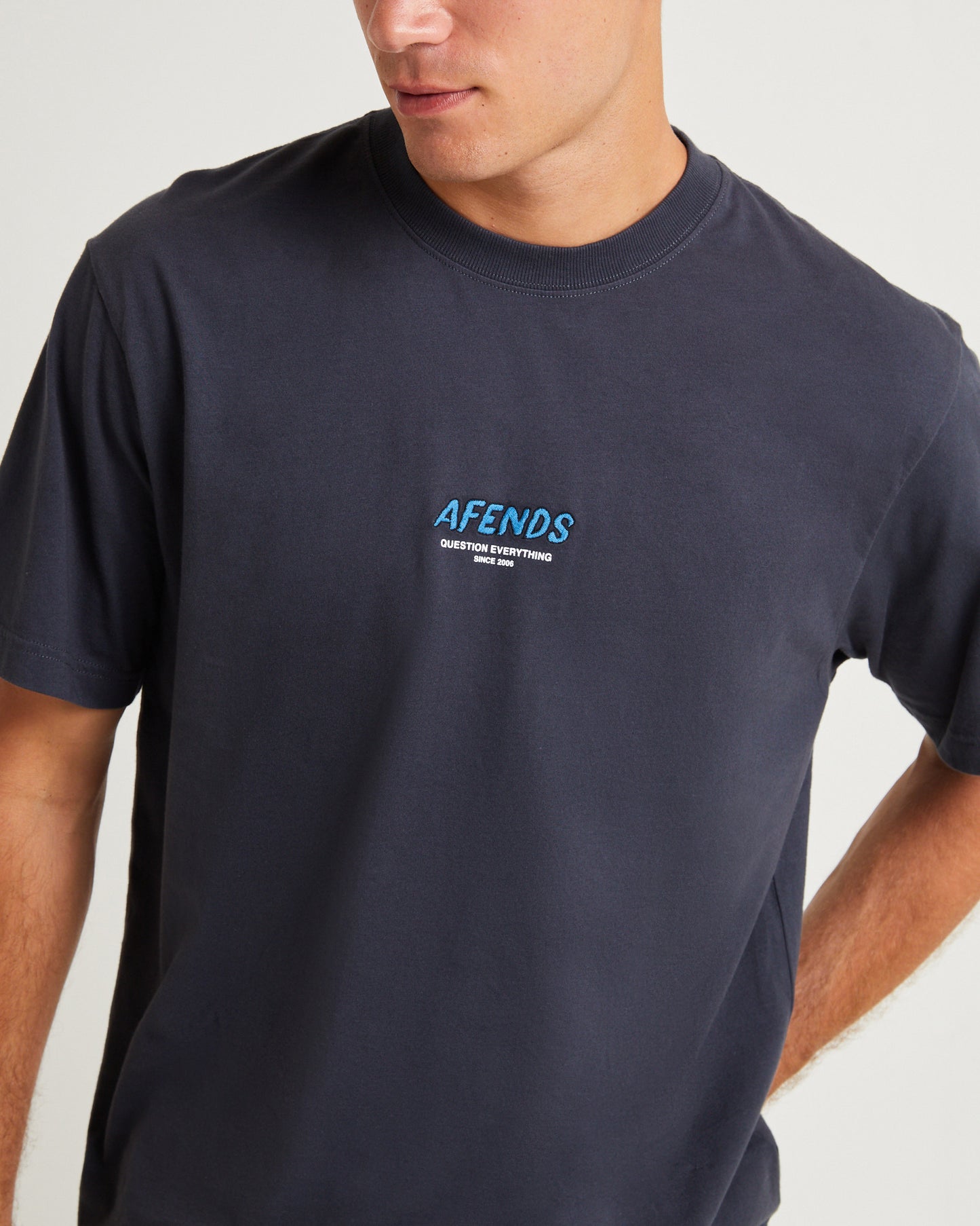 Message Recycled Retro Fit T-Shirt Charcoal