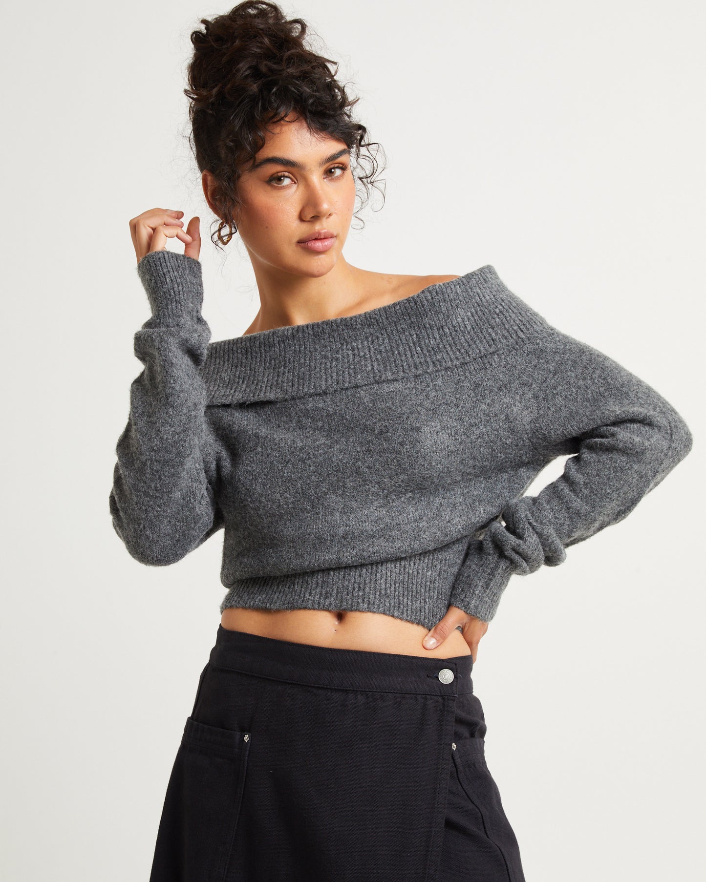 Milly Off Shoulder Knit Sweater