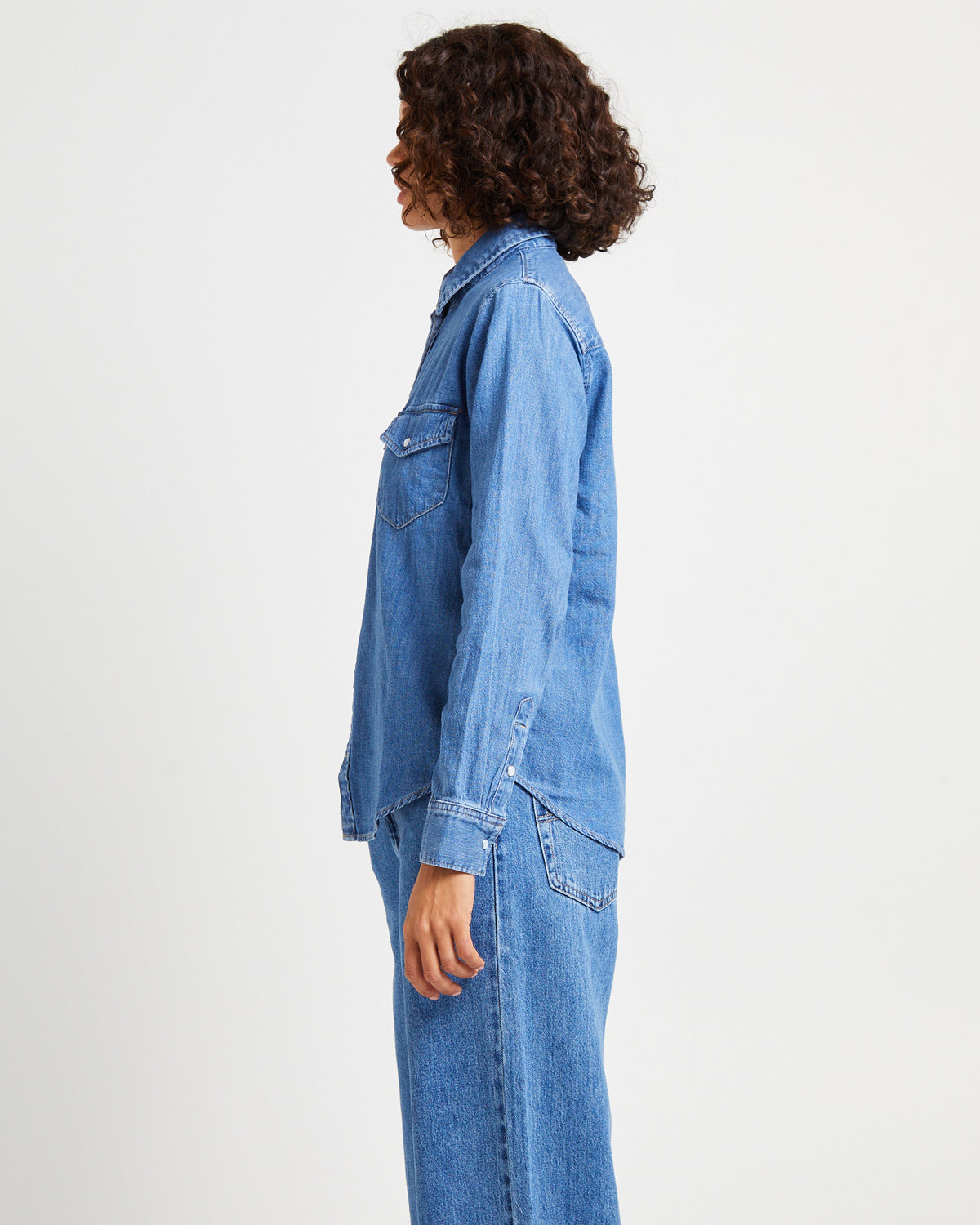 Iconic Western Long Sleeve Denim Shirt GOING STEADY
