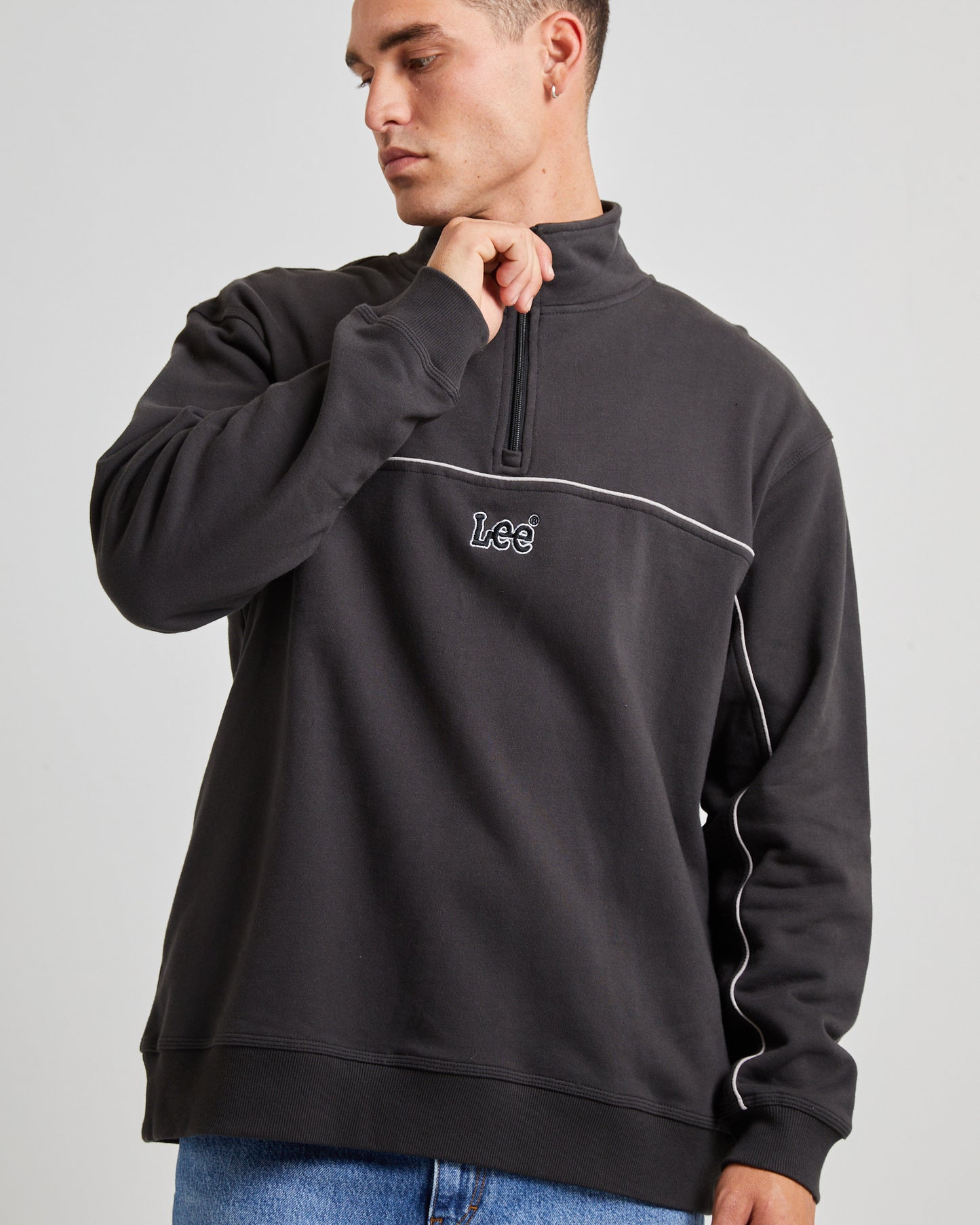 Pipeline Half Zip Fleece Jumper Black Contrast