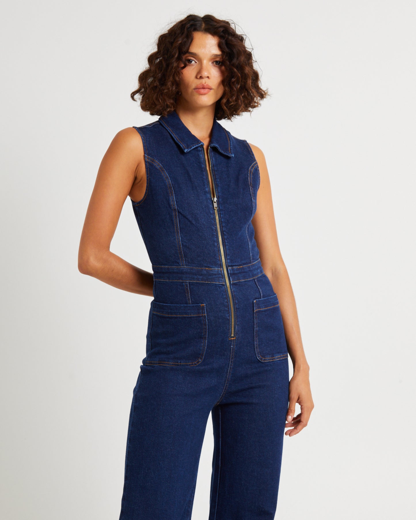 Jett Sleeveless Denim Boiler Suit
