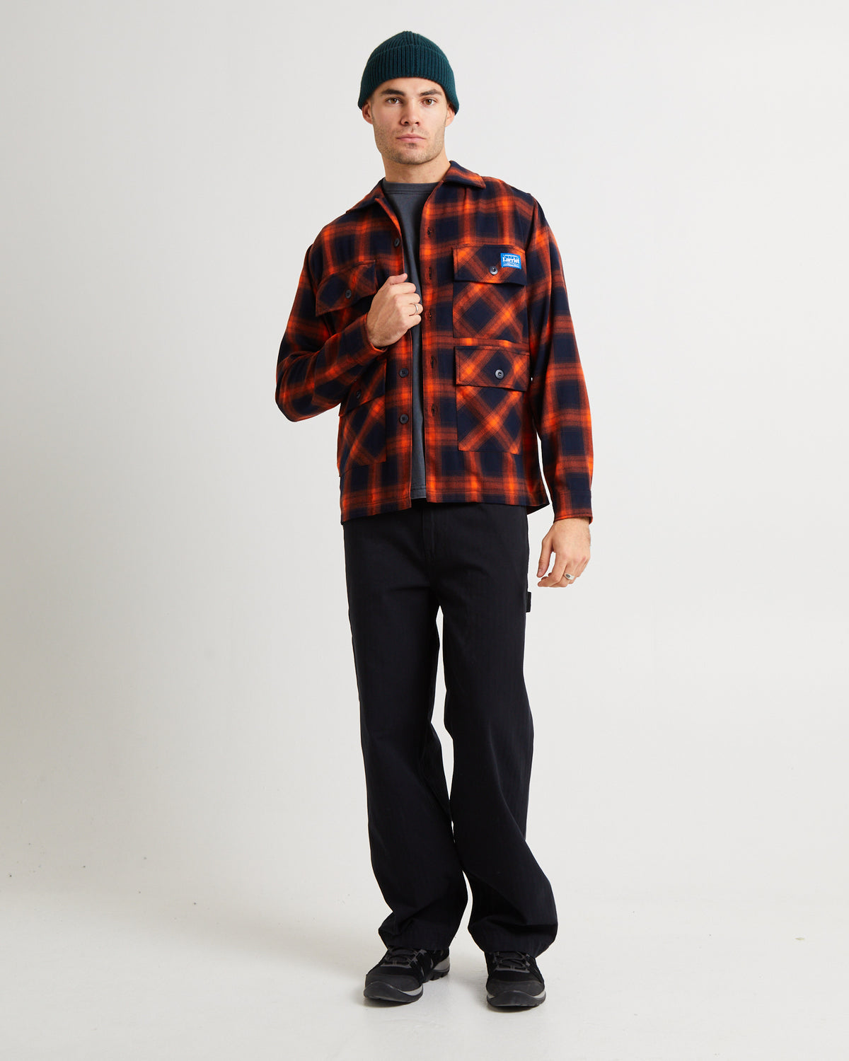 Check Fields Long Sleeve Shirt Navy