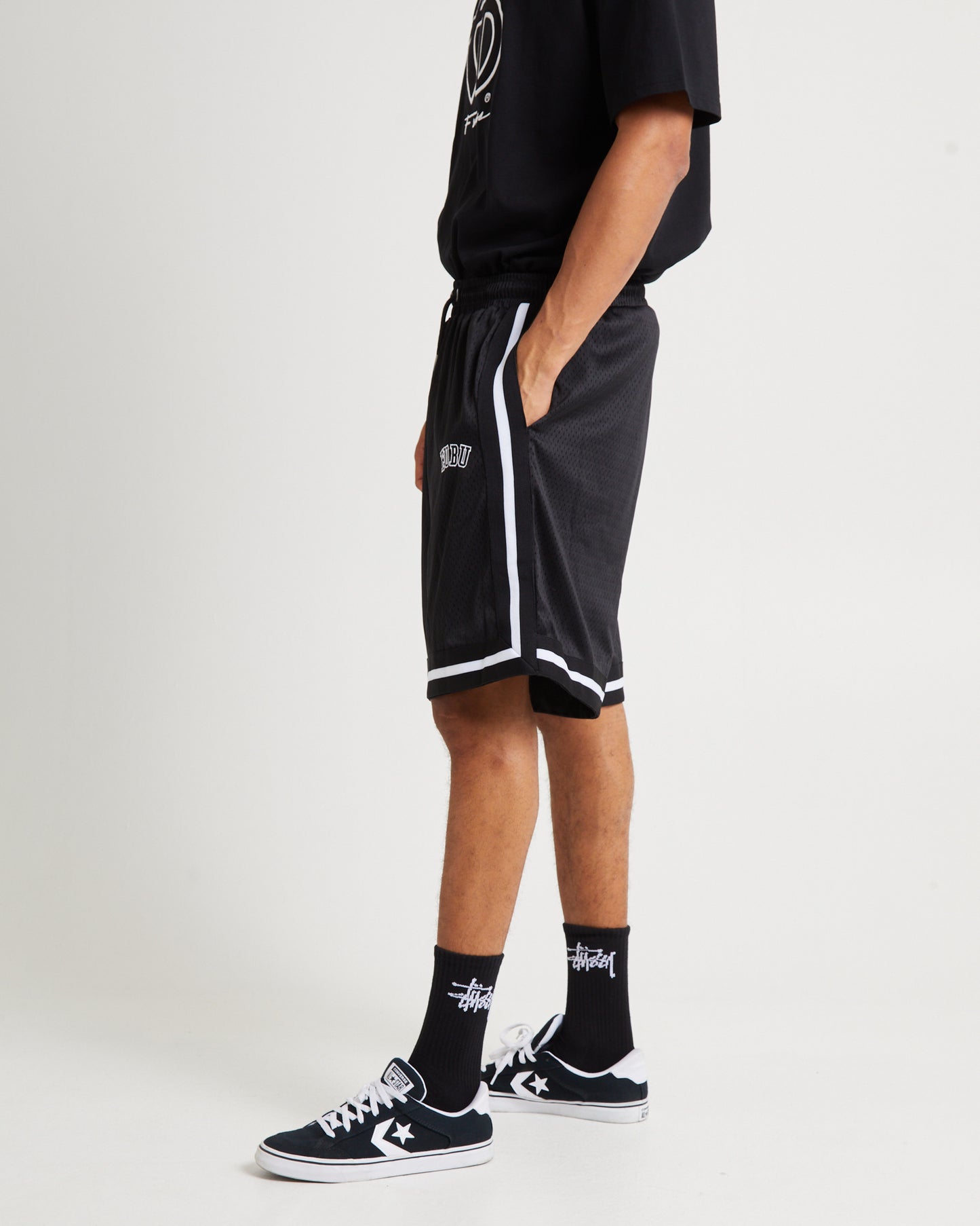 Varsity Mesh Shorts Black/White