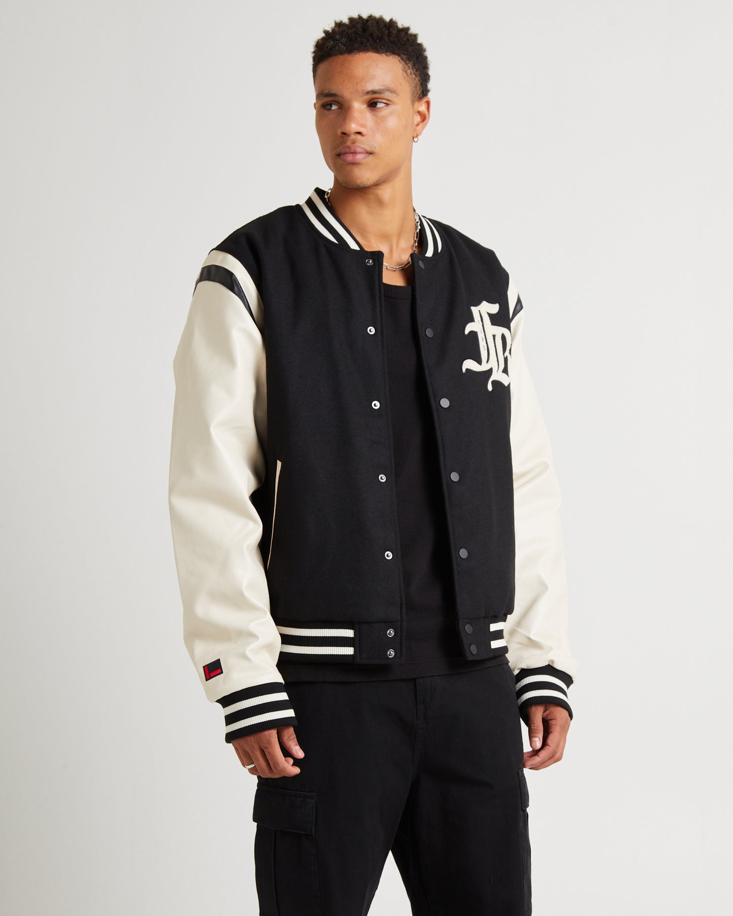 Old English College Jacket Black