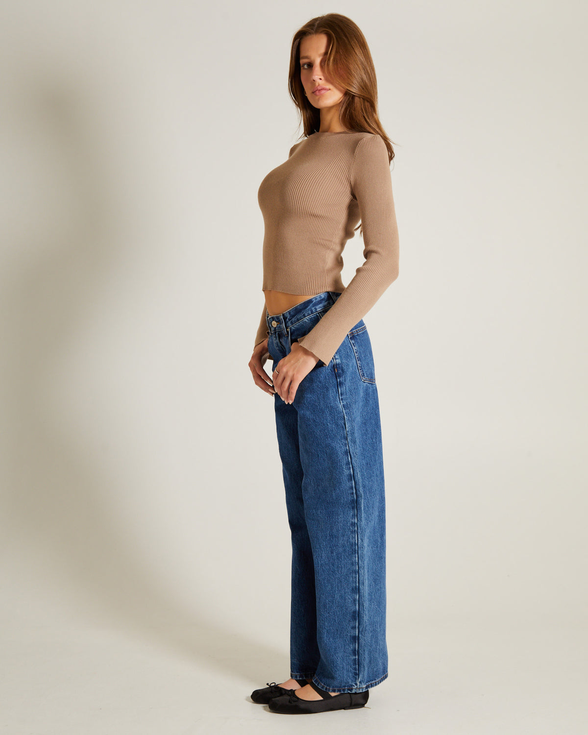 Luxe Knitted Long Sleeve Top ESPRESSO
