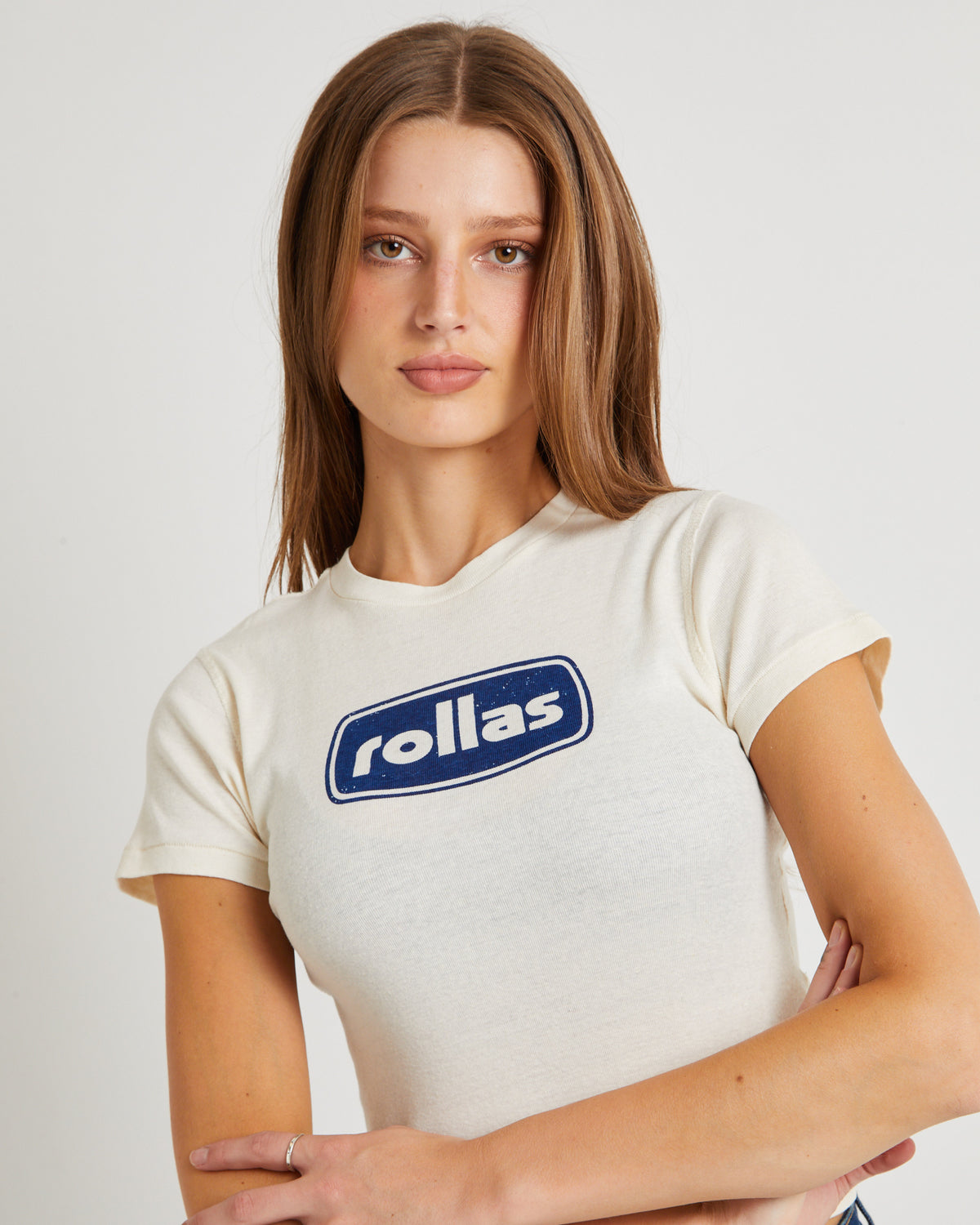 Classic Baby Tee Station OFF WHITE DARK NAVY
