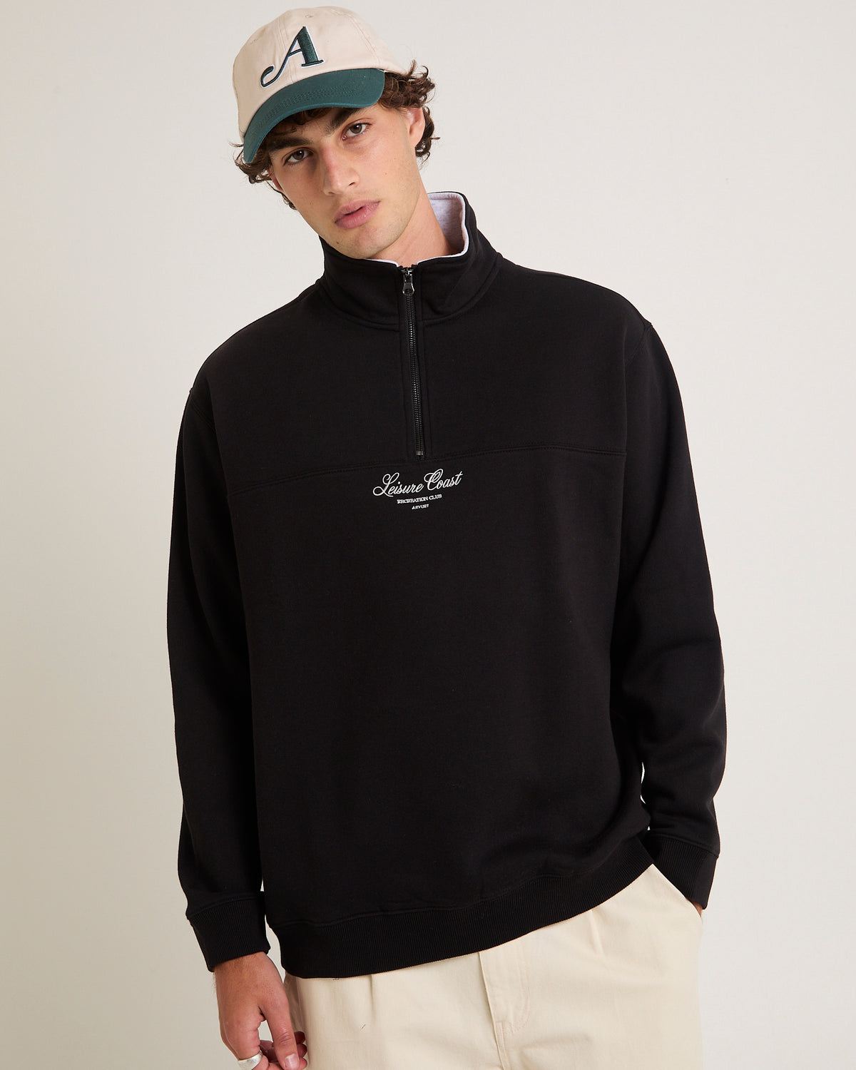 Club 1/4 Zip Fleece Jumper BLACK