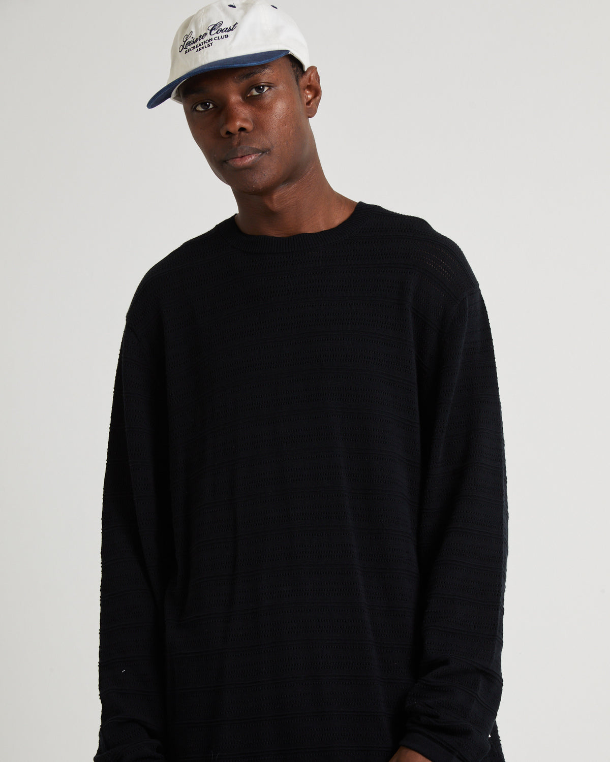 Geo Knit Long Sleeve T-Shirt Black BLACK