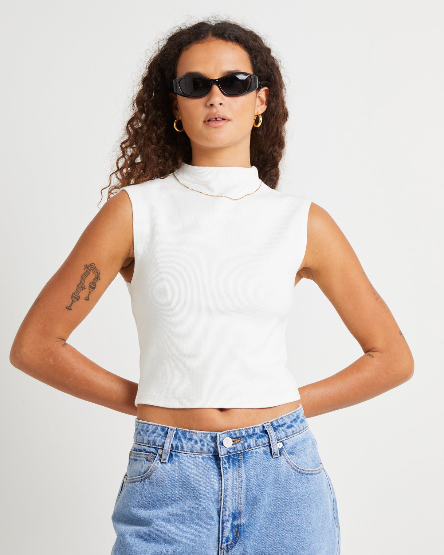 Heather Icon Mock Neck Top