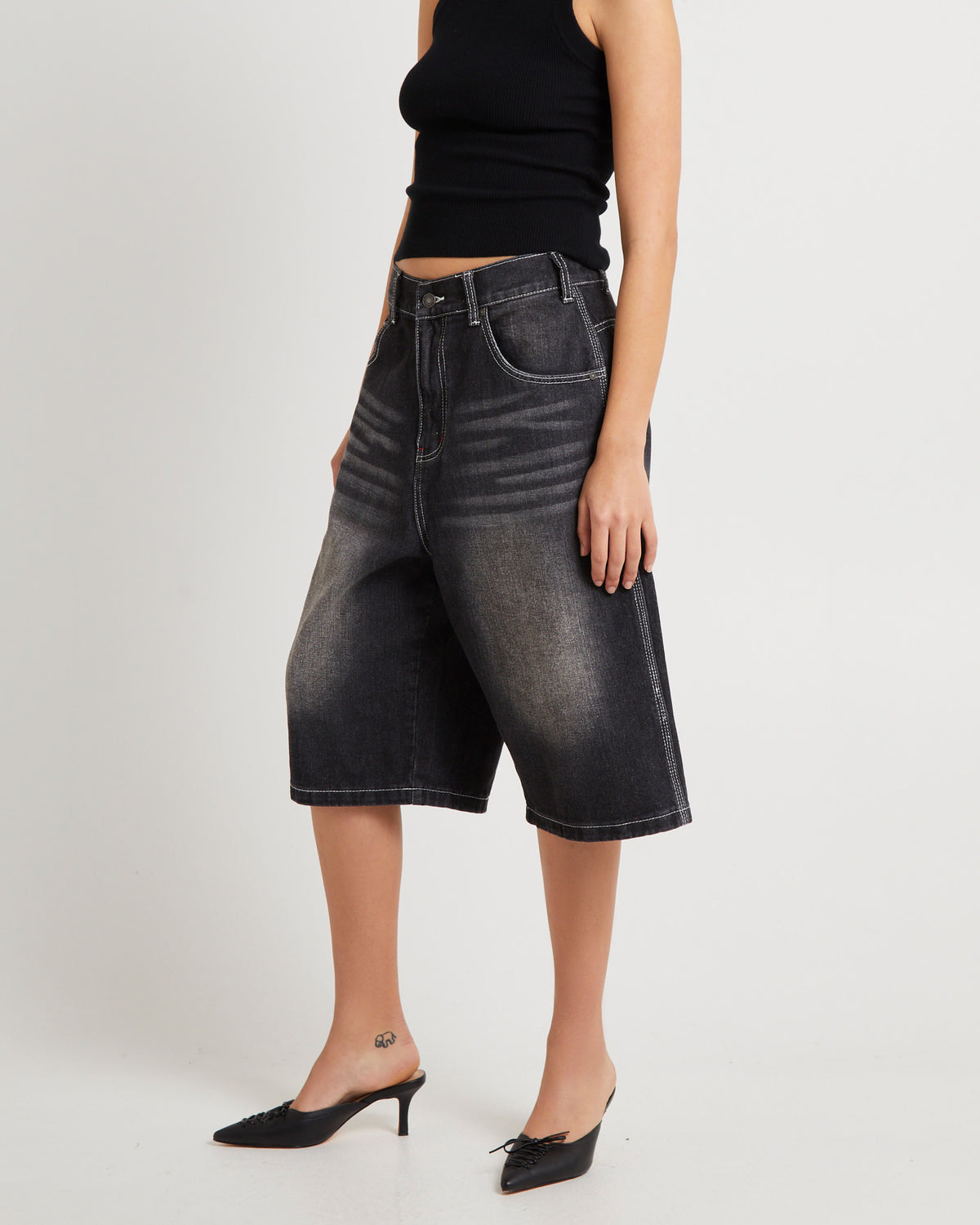 Washed Black Jumbo Jorts WASHED BLACK