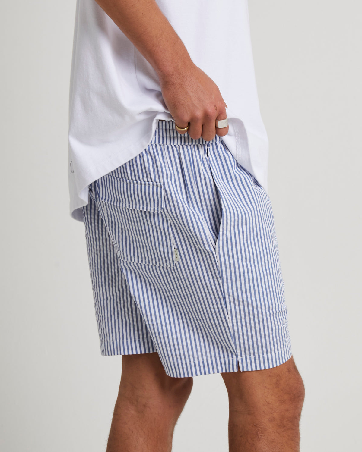 East Stripe Seersucker Short BLUE STRIPE
