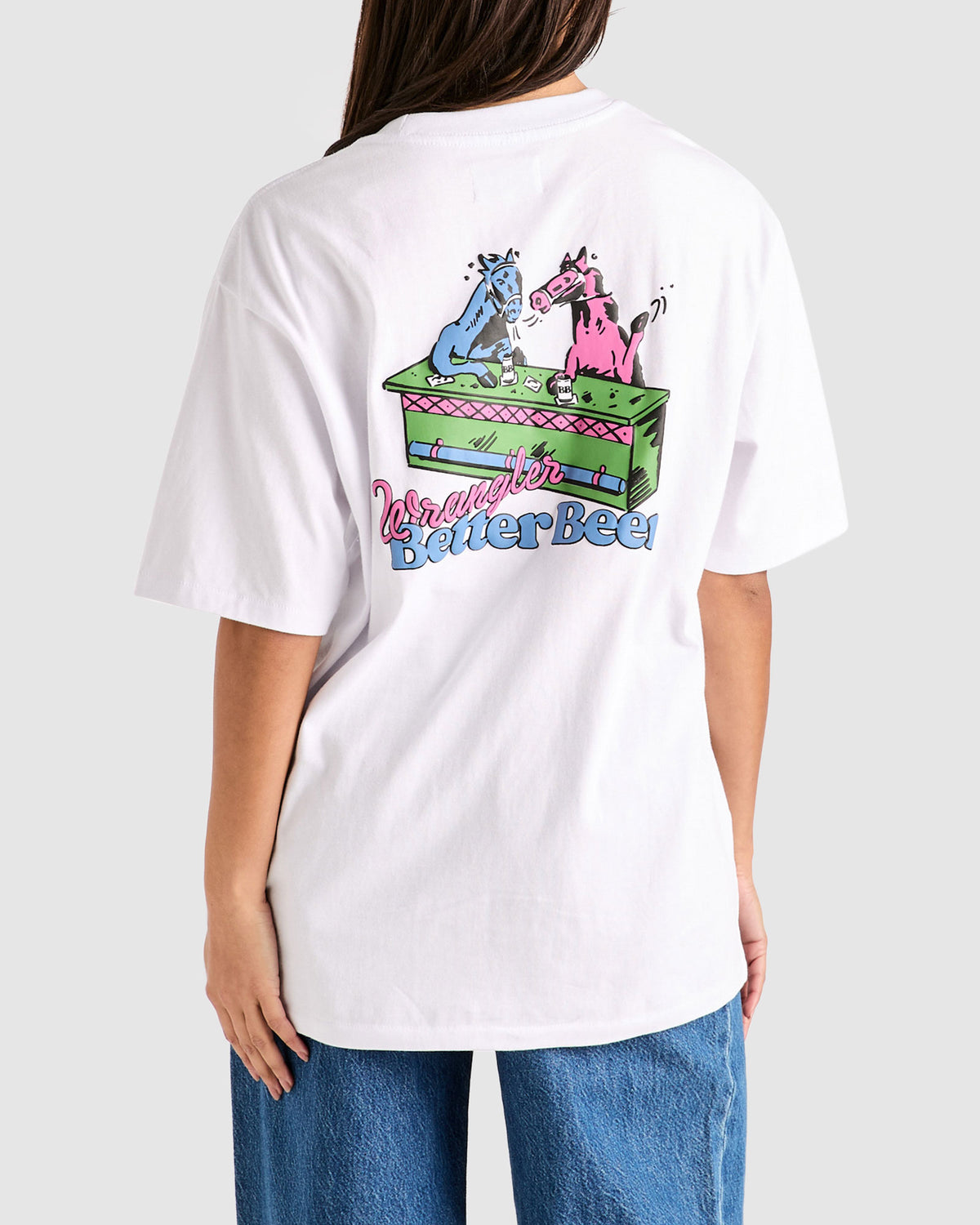 Wrangler x Better Beer Crazy Eights Slacker T-Shirt WHITE