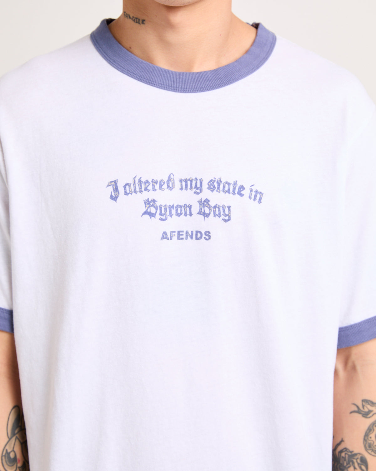 Byron Trip Ringer T-Shirt White