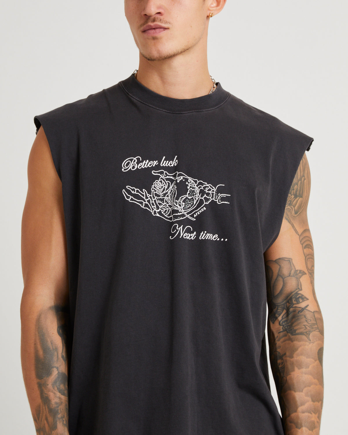 Bad Luck Sleeveless T-Shirt STONE BLACK