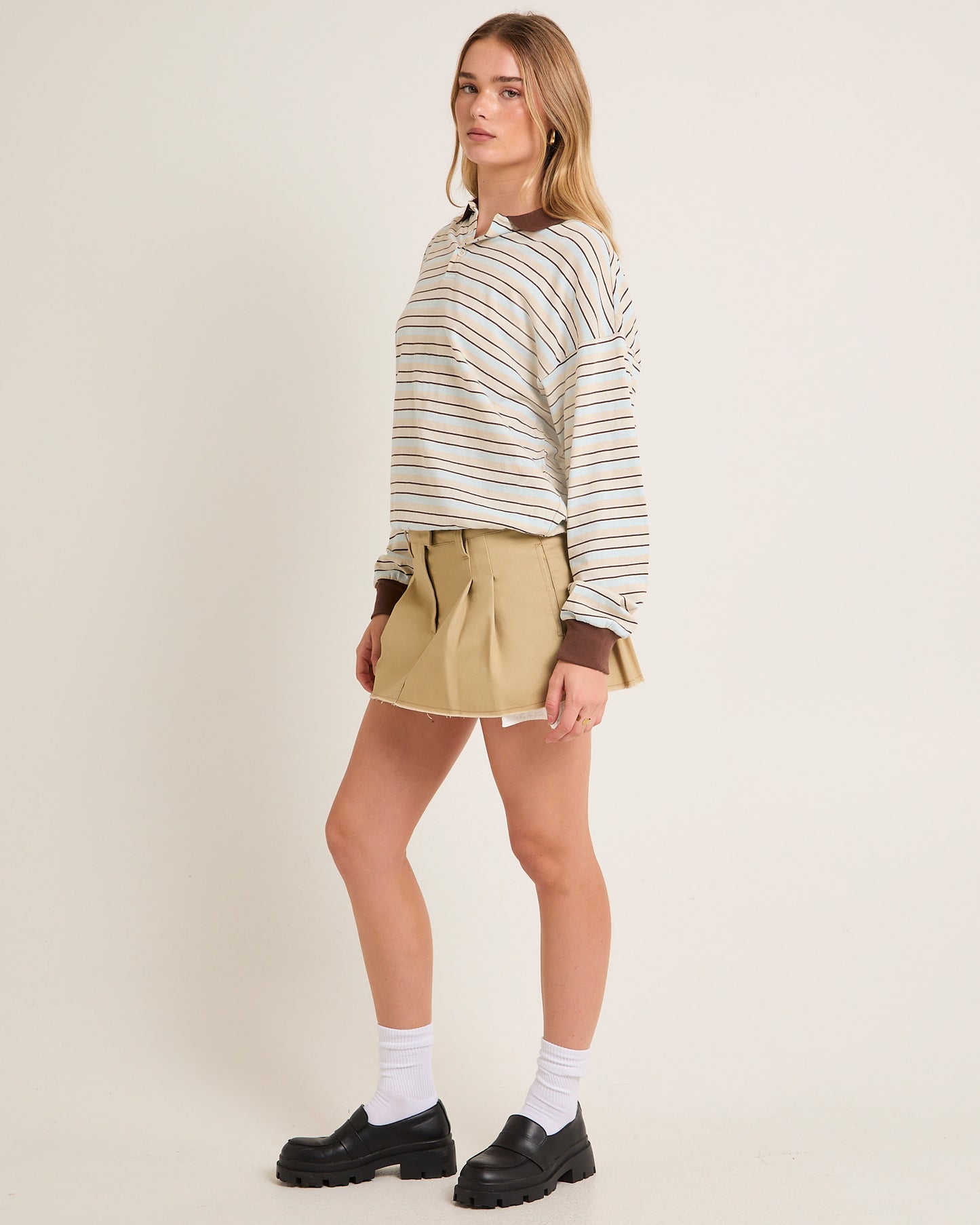 Jase Stripe Long Sleeve Polo Shirt