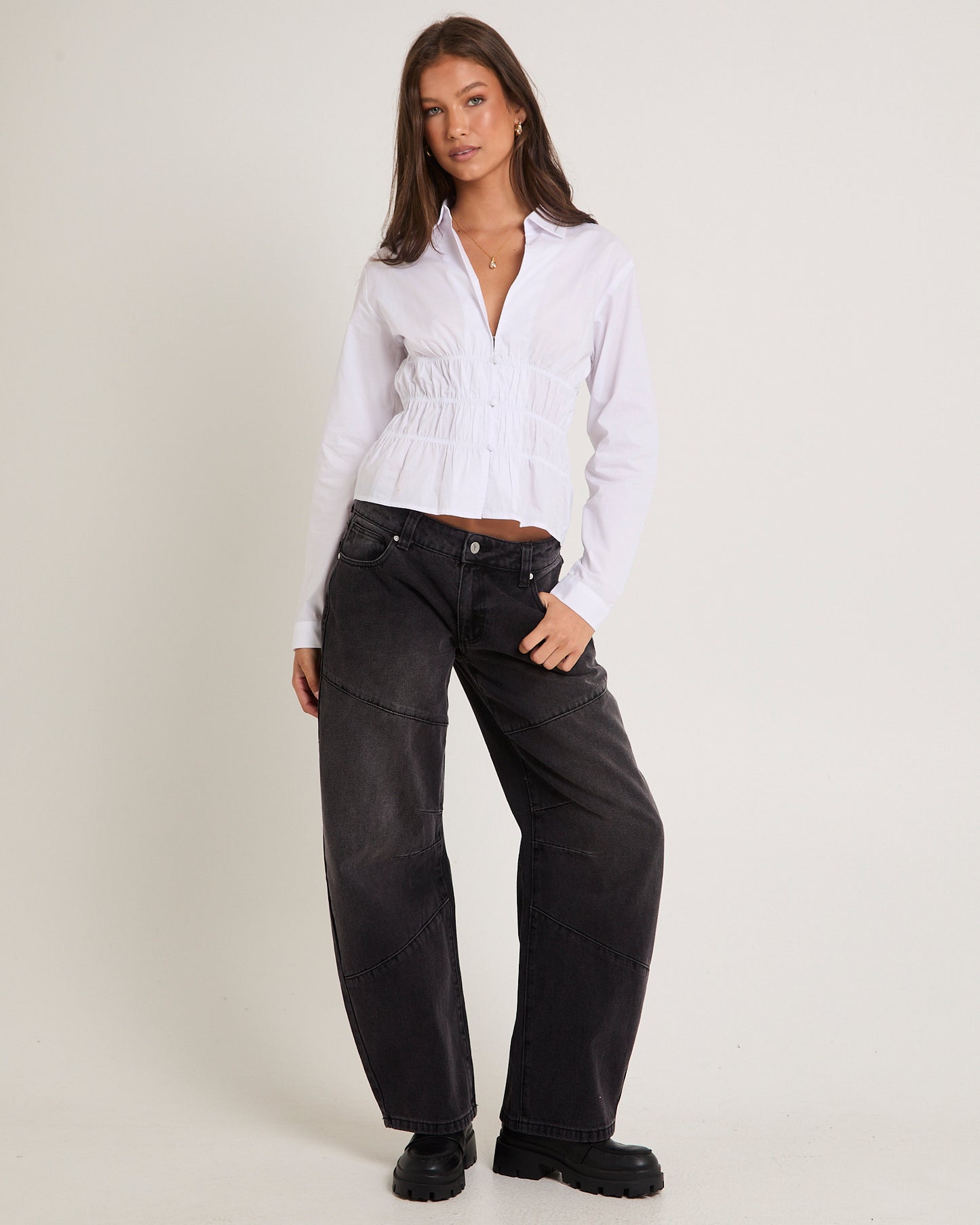 99 Low Barrel Denim Jeans Sophie Worn