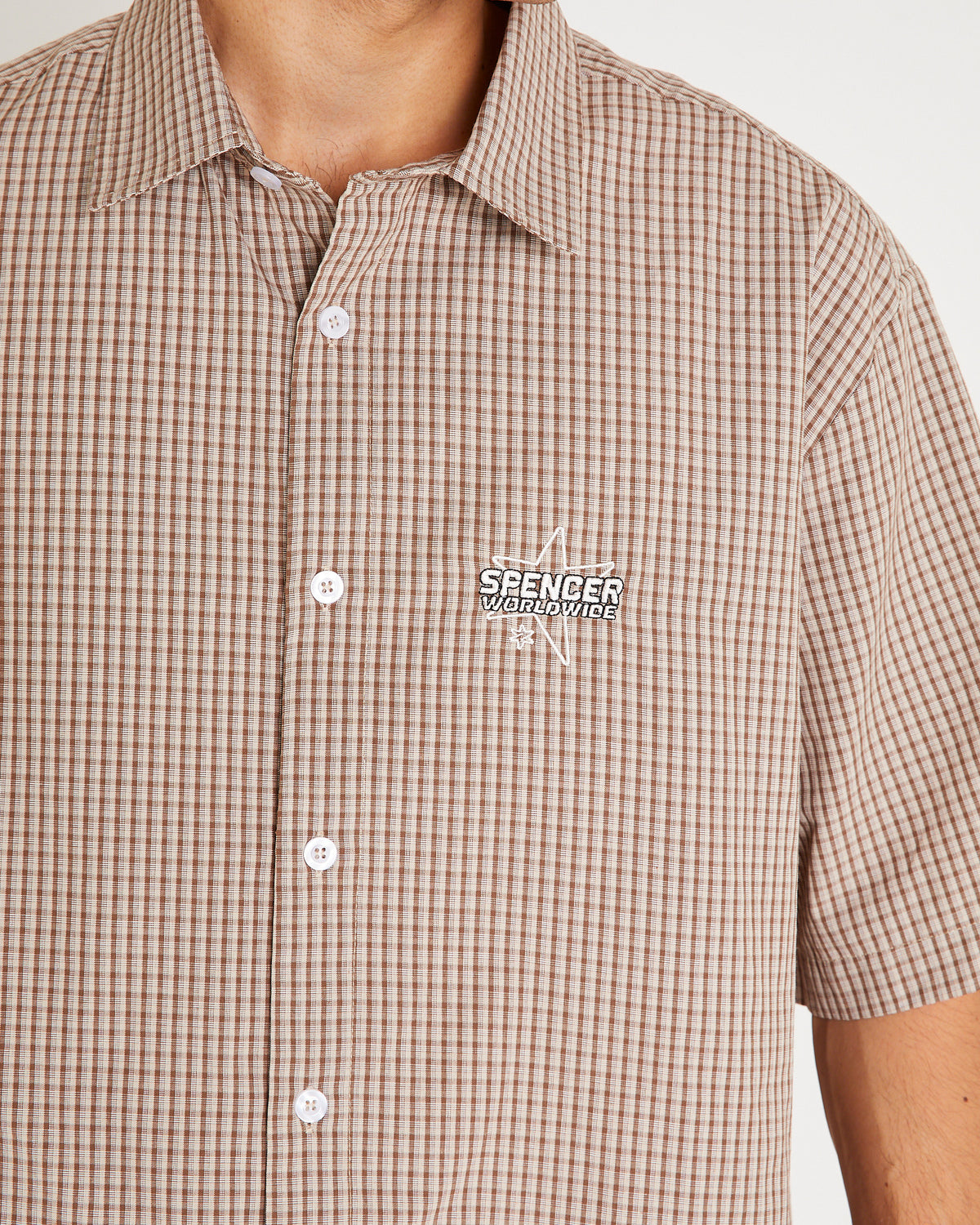 Tagger Short Sleeve Skate Shirt BROWN CHECK