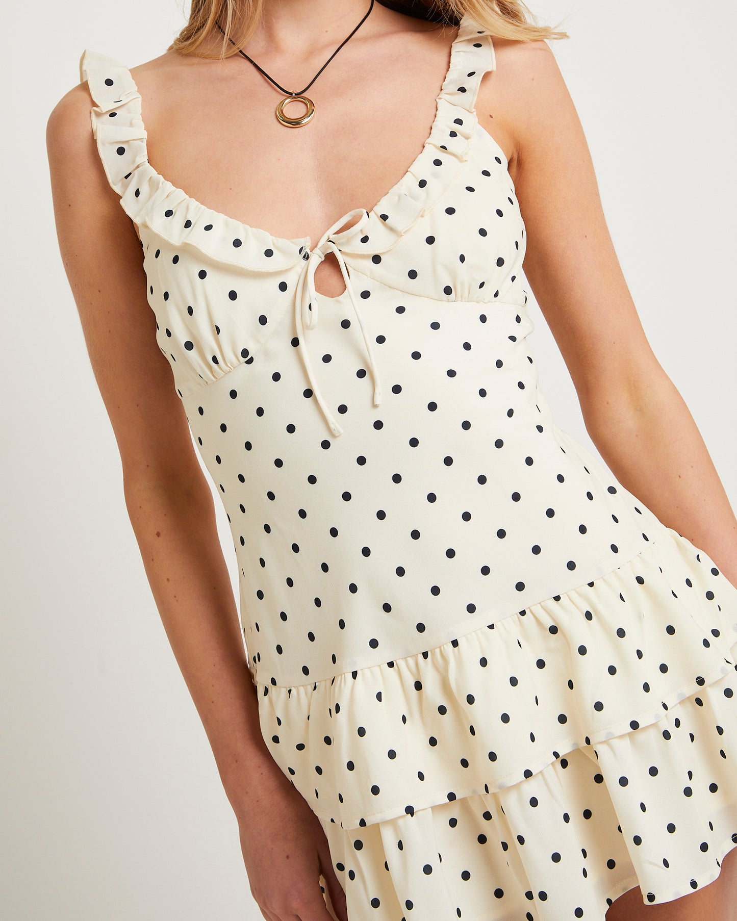 Helena Plunge Spot Mini Dress