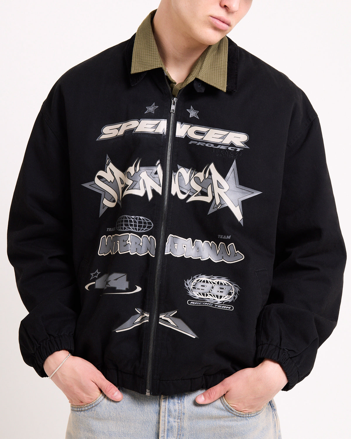 Stacked Logo Jacket BLACK