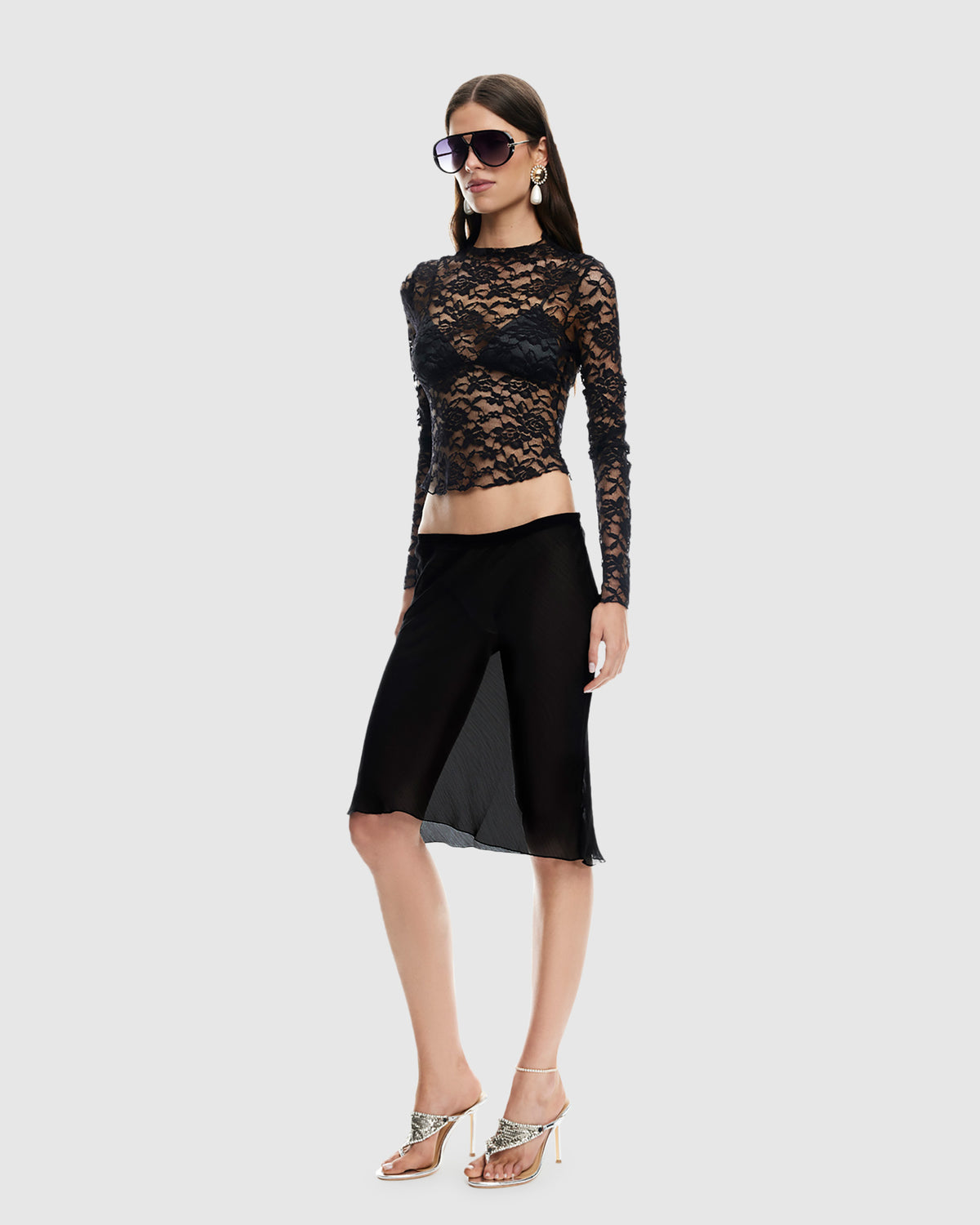 Shoreline Midi Skirt OBSIDIAN