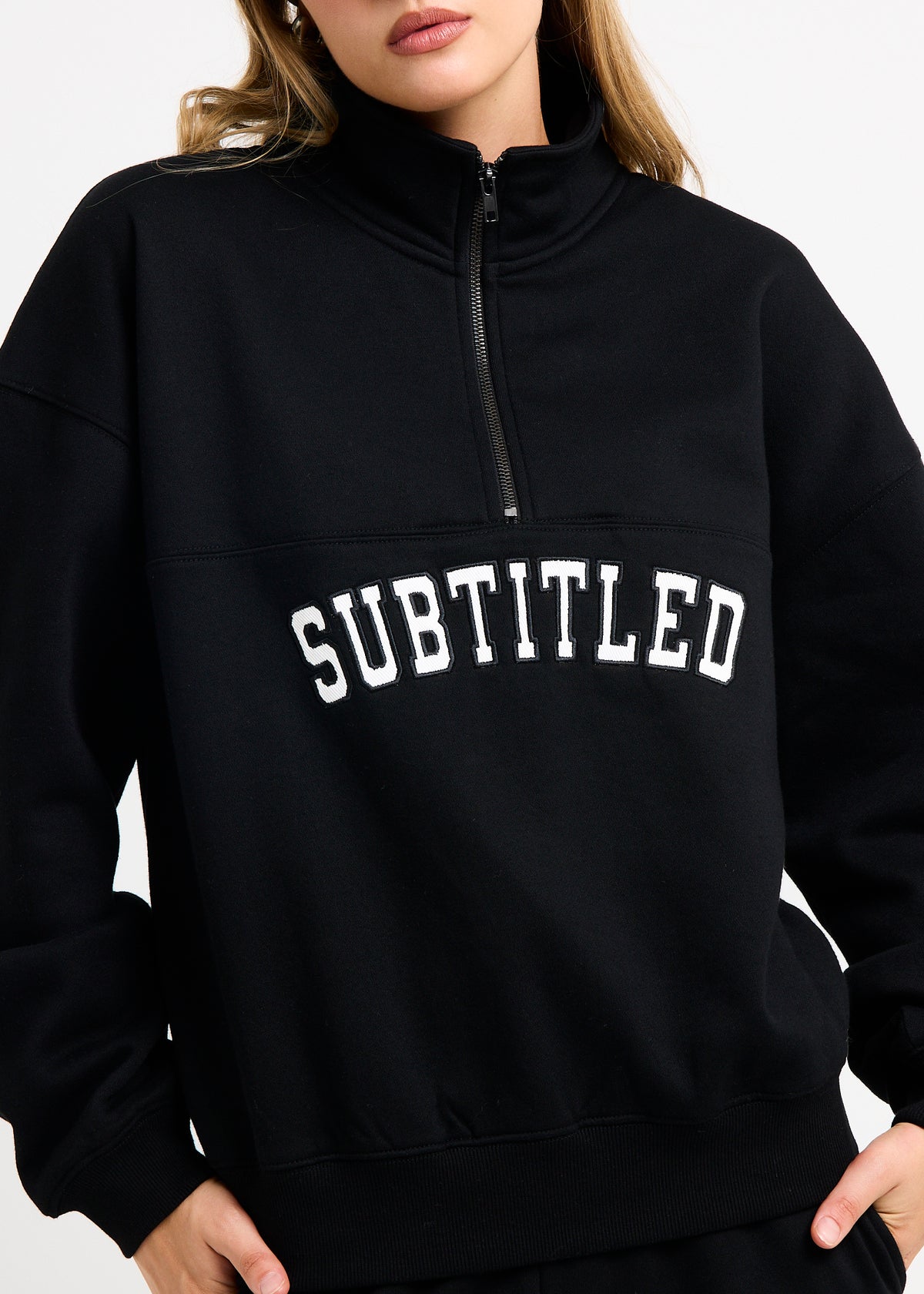 Athletic Quarter Zip Jacket BLACK