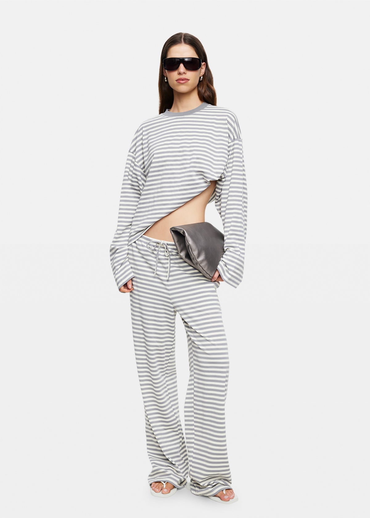 Bloom Long Sleeve Stripe Top ASH STRIPE