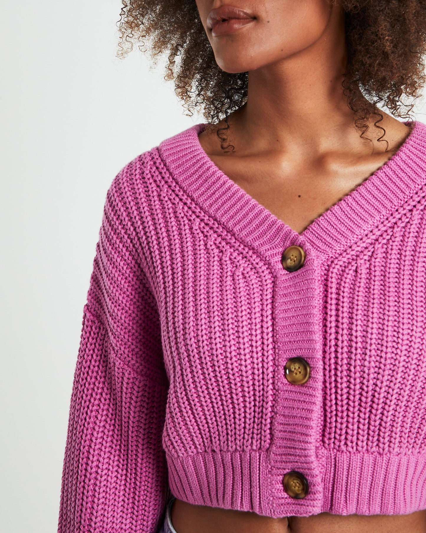 Cooper Crop Cardigan Shell Pink