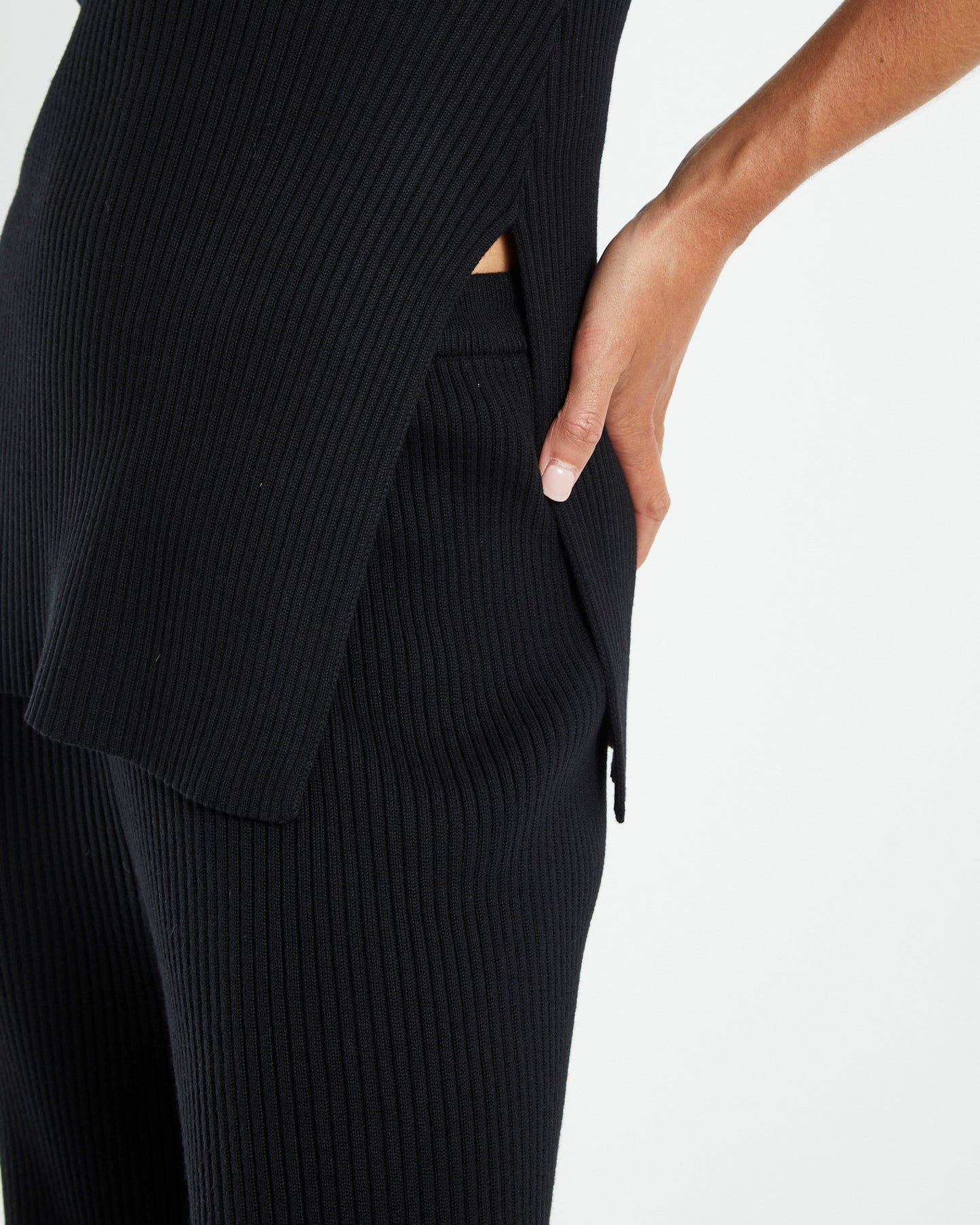 Kiah Knit Longline Top Black