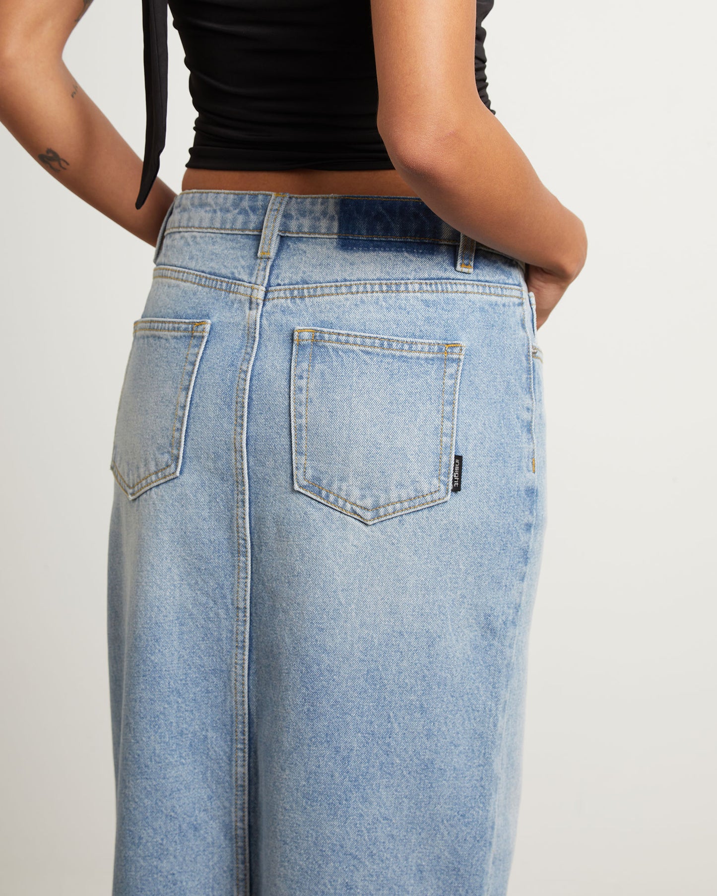 Eva Maxi Denim Skirt Hacker Blue