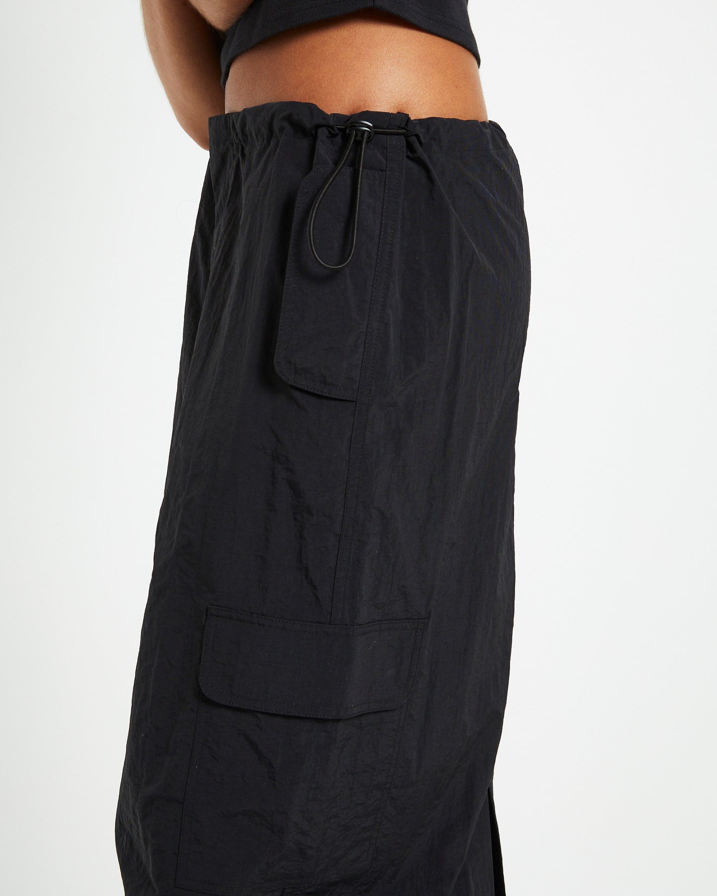 Ruby Multi Pocket Cargo Maxi Skirt Black