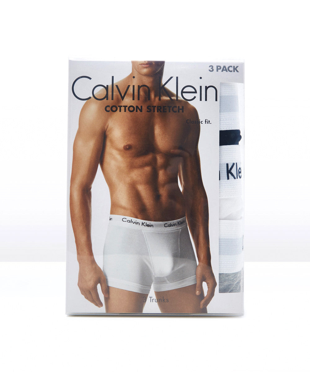 Cotton Stretch Trunk 3pk BLK/WHT/GRY