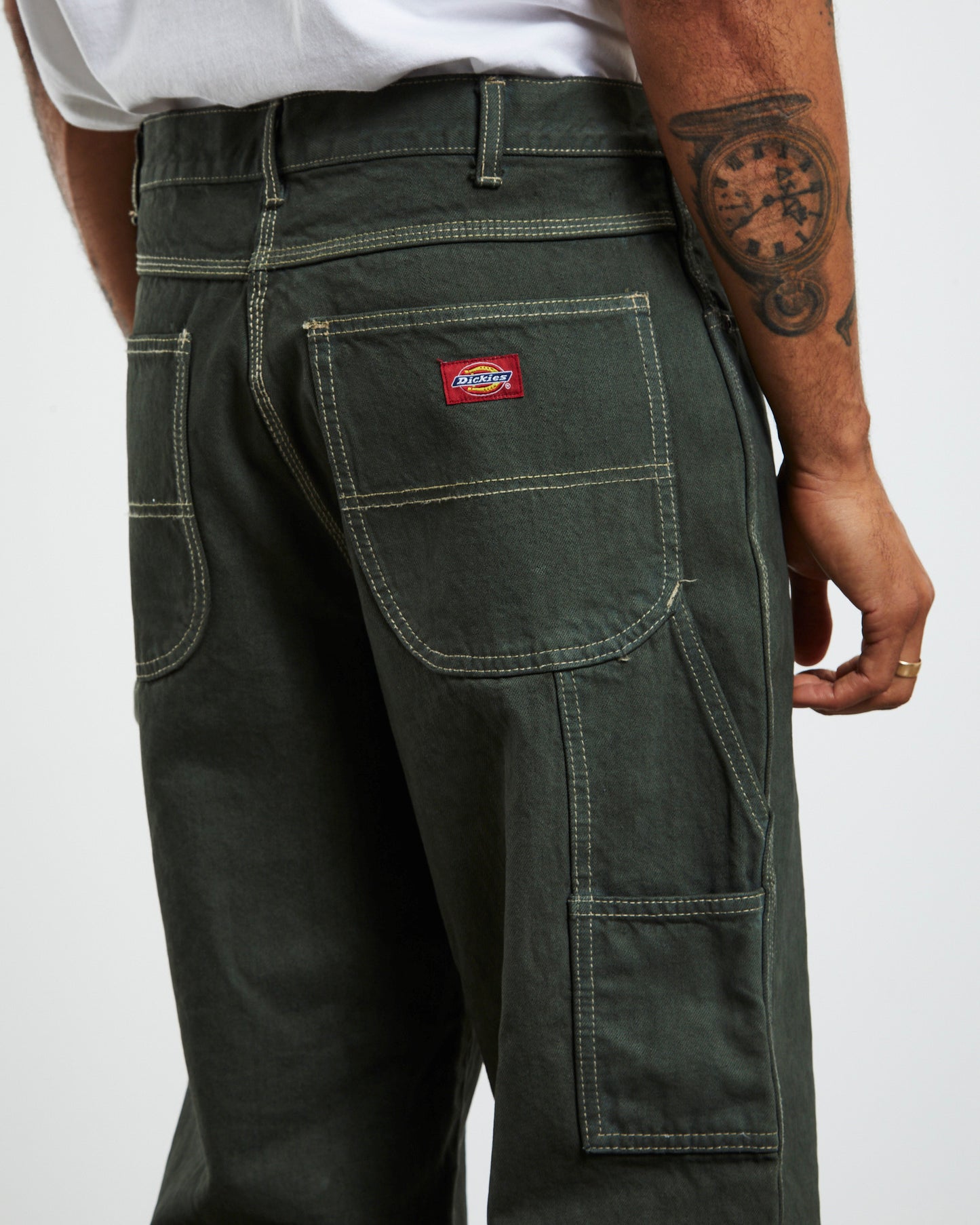 Relaxed Fit Duck Jeans Rinsed Moss