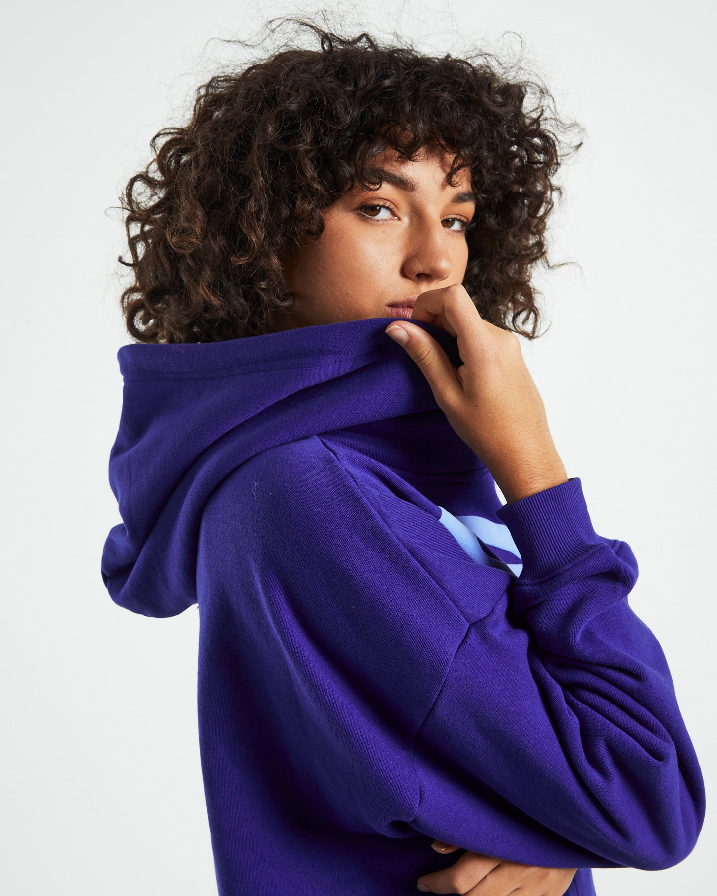Bronx Oversized Zip Through Fleece Jacket Blue