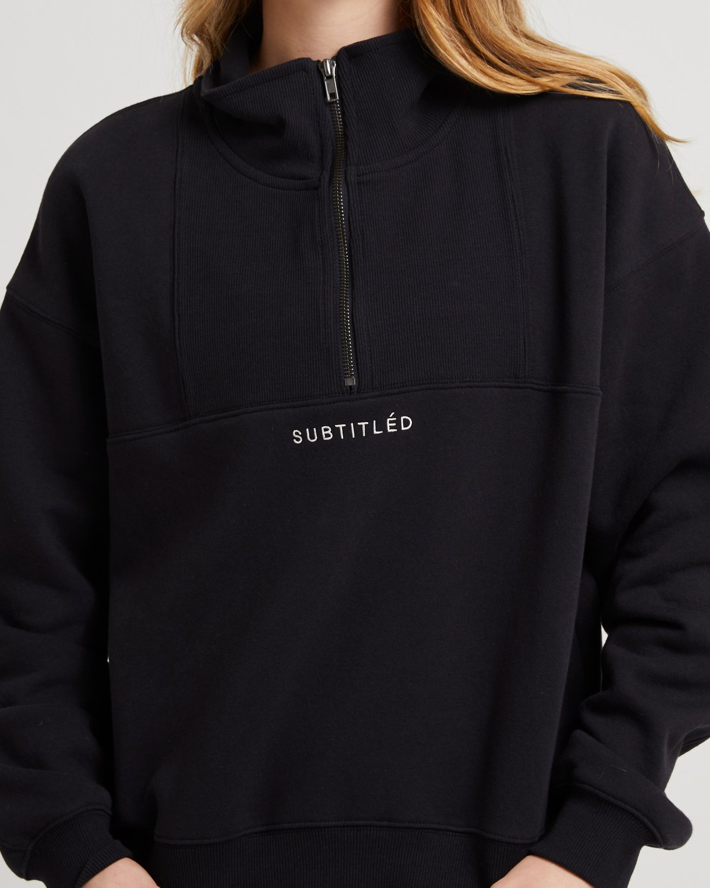 State Panelled Zip Front Fleece Almost Black