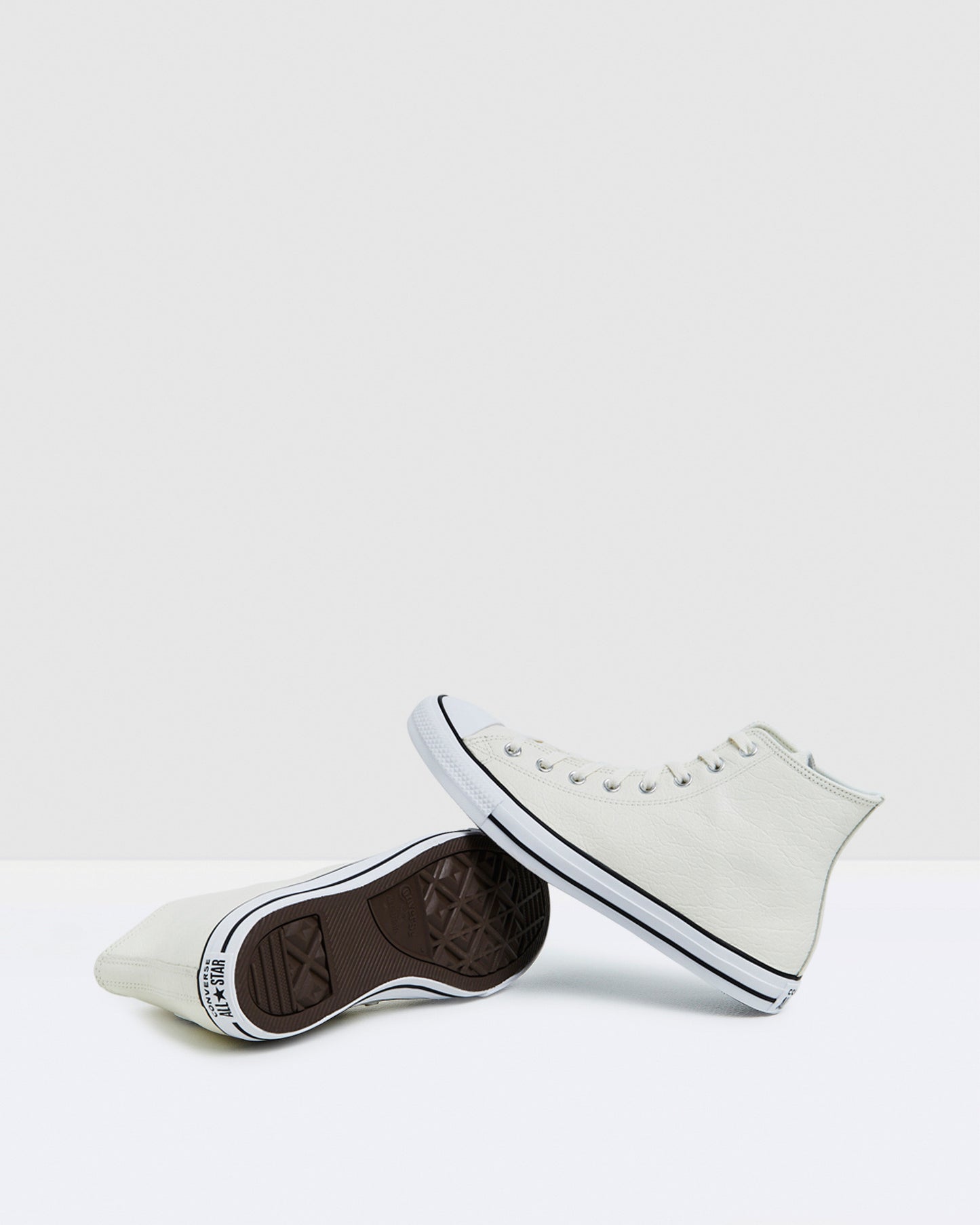 Chuck Taylor All Star Tumbled Leather Hi Top Sneakers Egret/White/Black