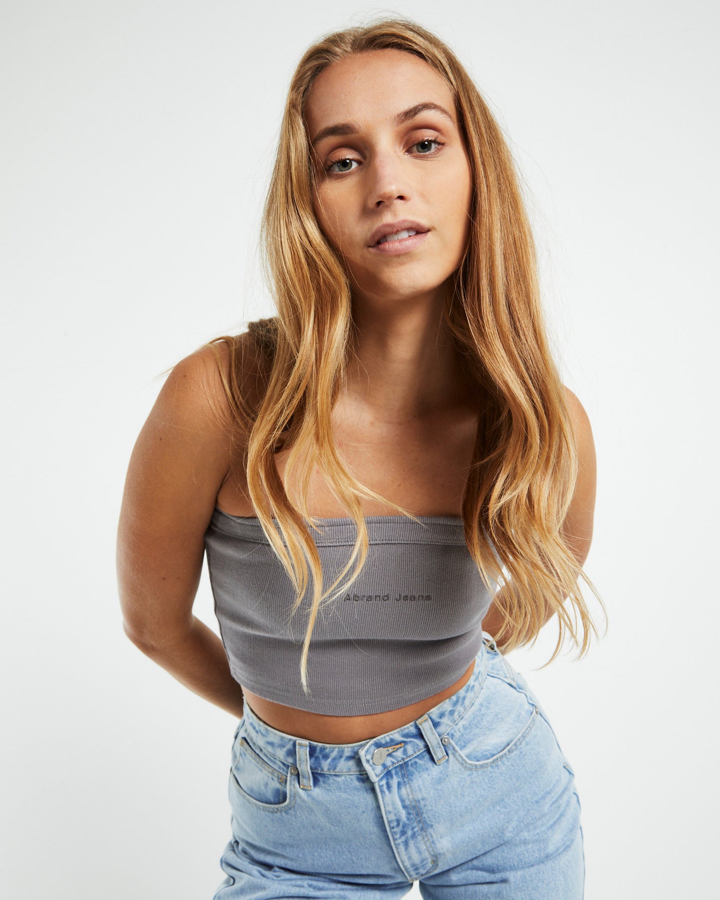 A Heather Bandeau Top Slate