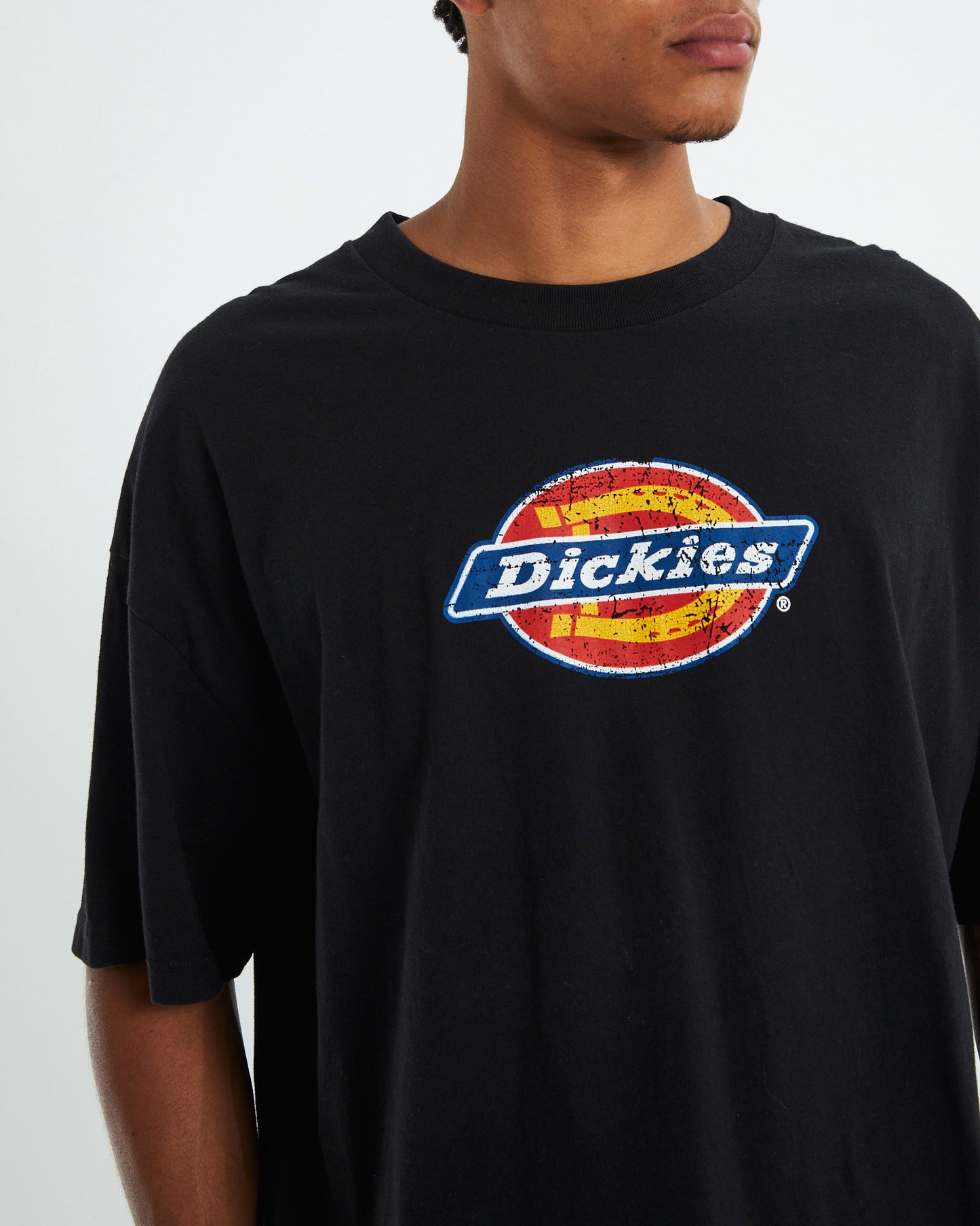 Classic Logo Distress Short Sleeve T-Shirt Black