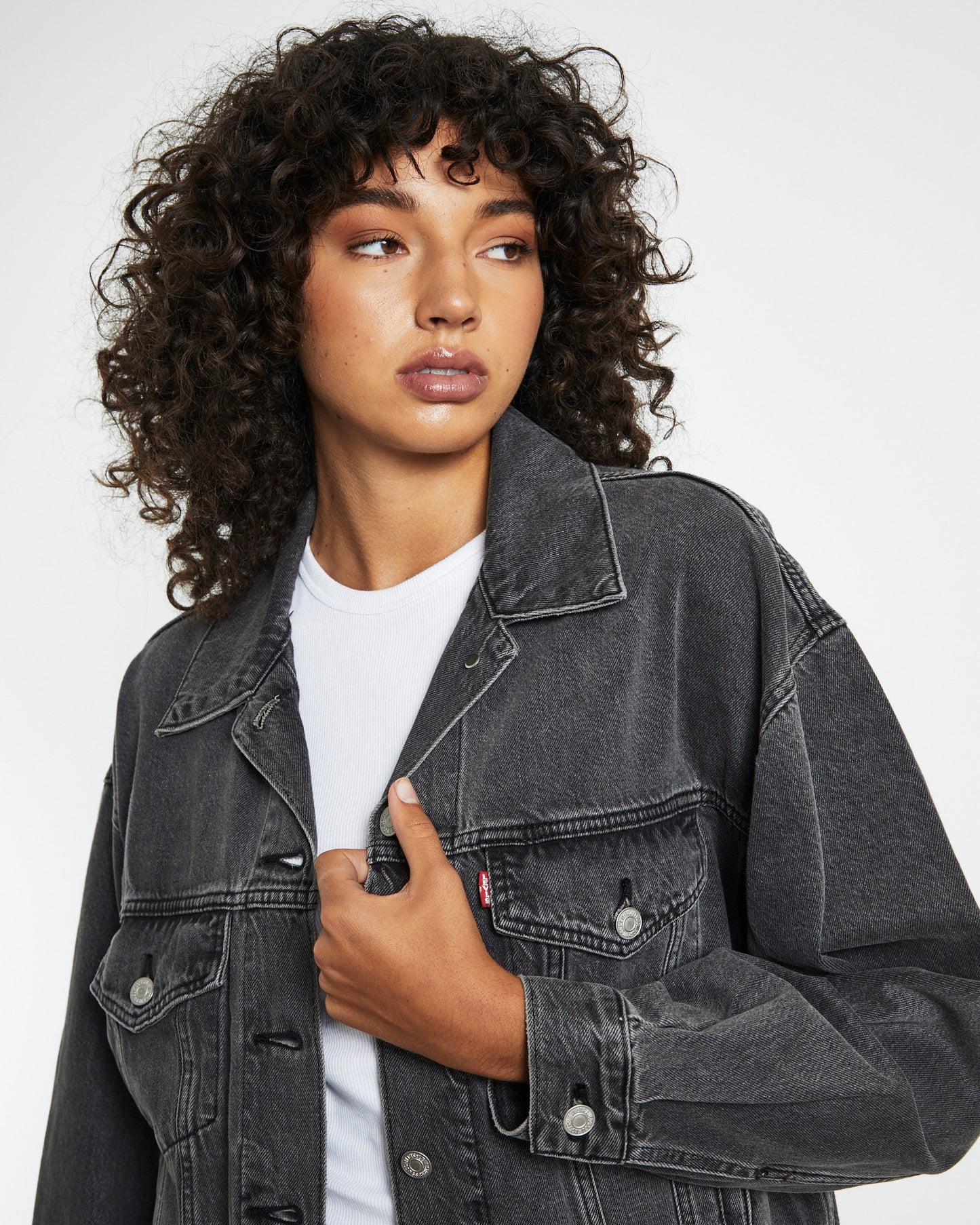 90s Denim Trucker Jacket Black