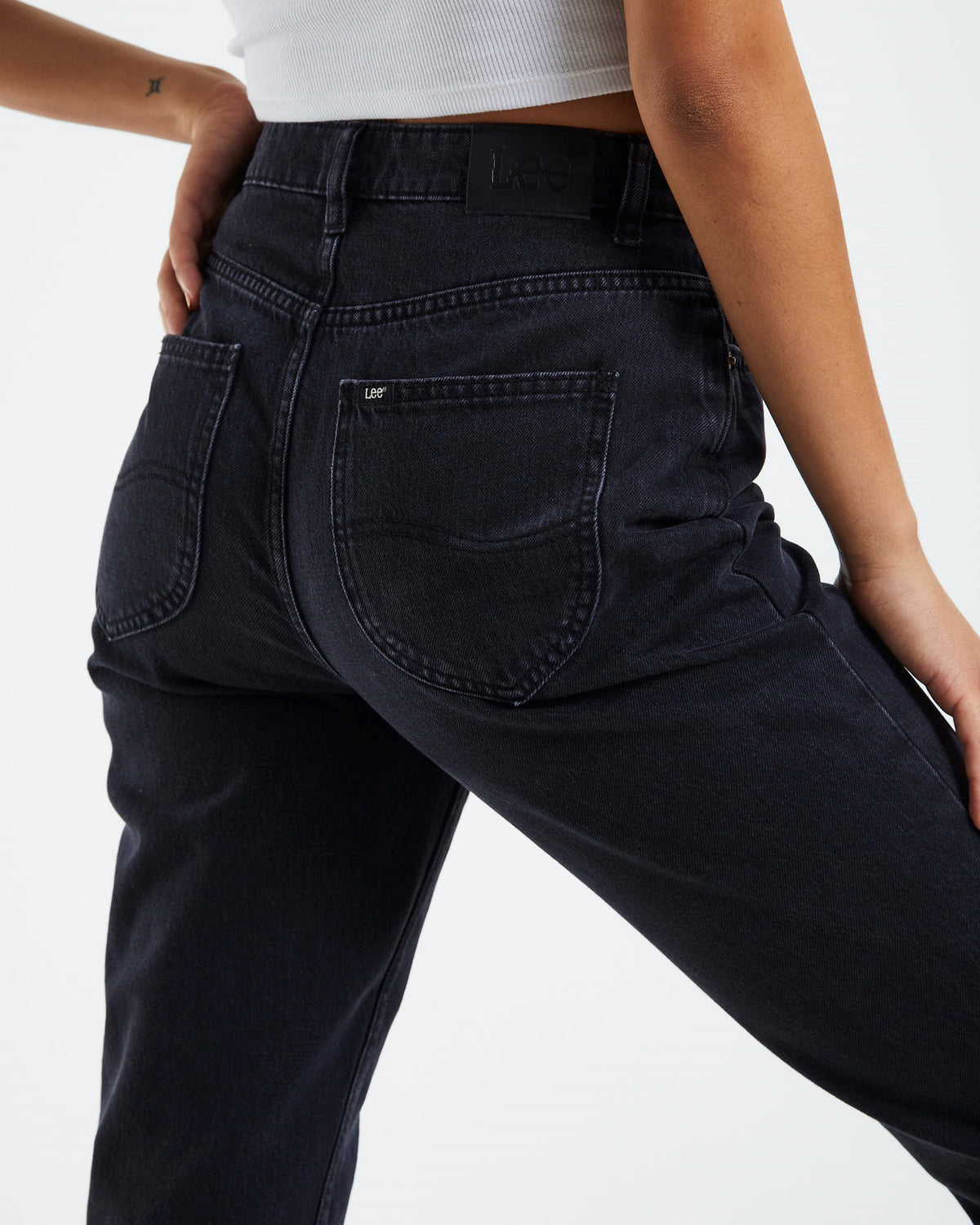 High Moms Jeans BLACK