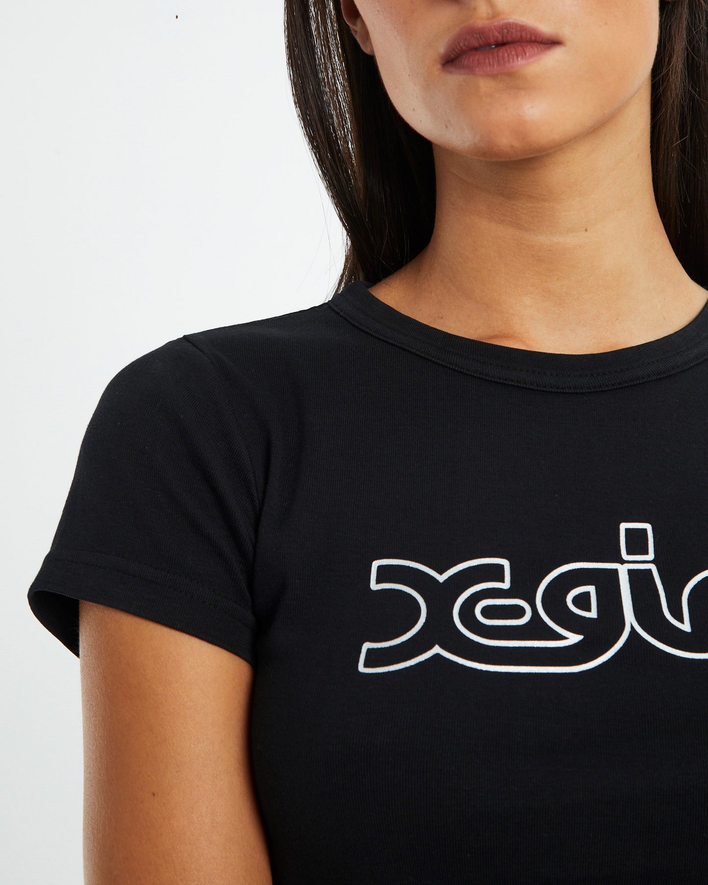 Glitter Mills Baby Tee Black